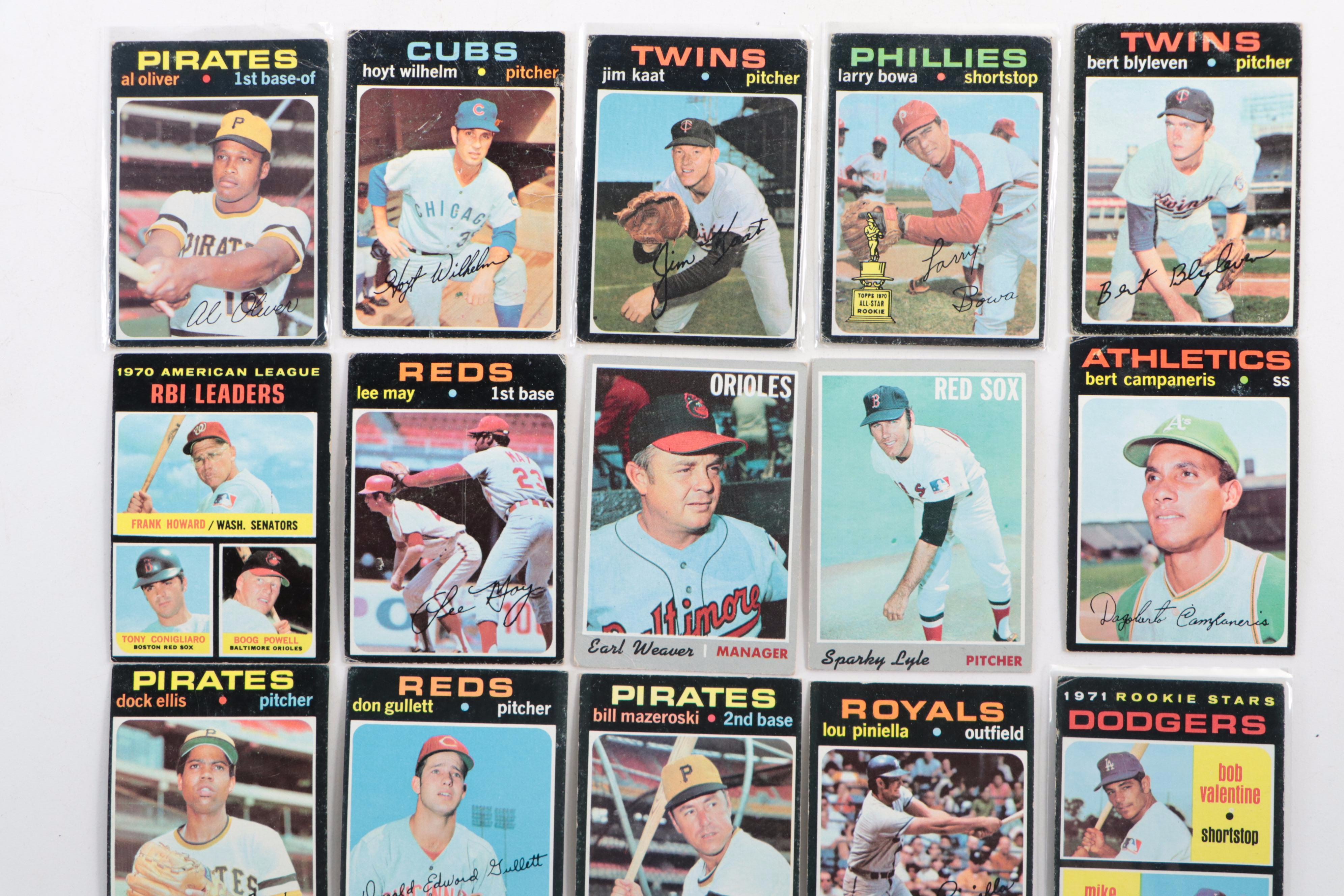 1970 and 1971 Topps Baseball Cards Featuring Bill Mazeroski and More