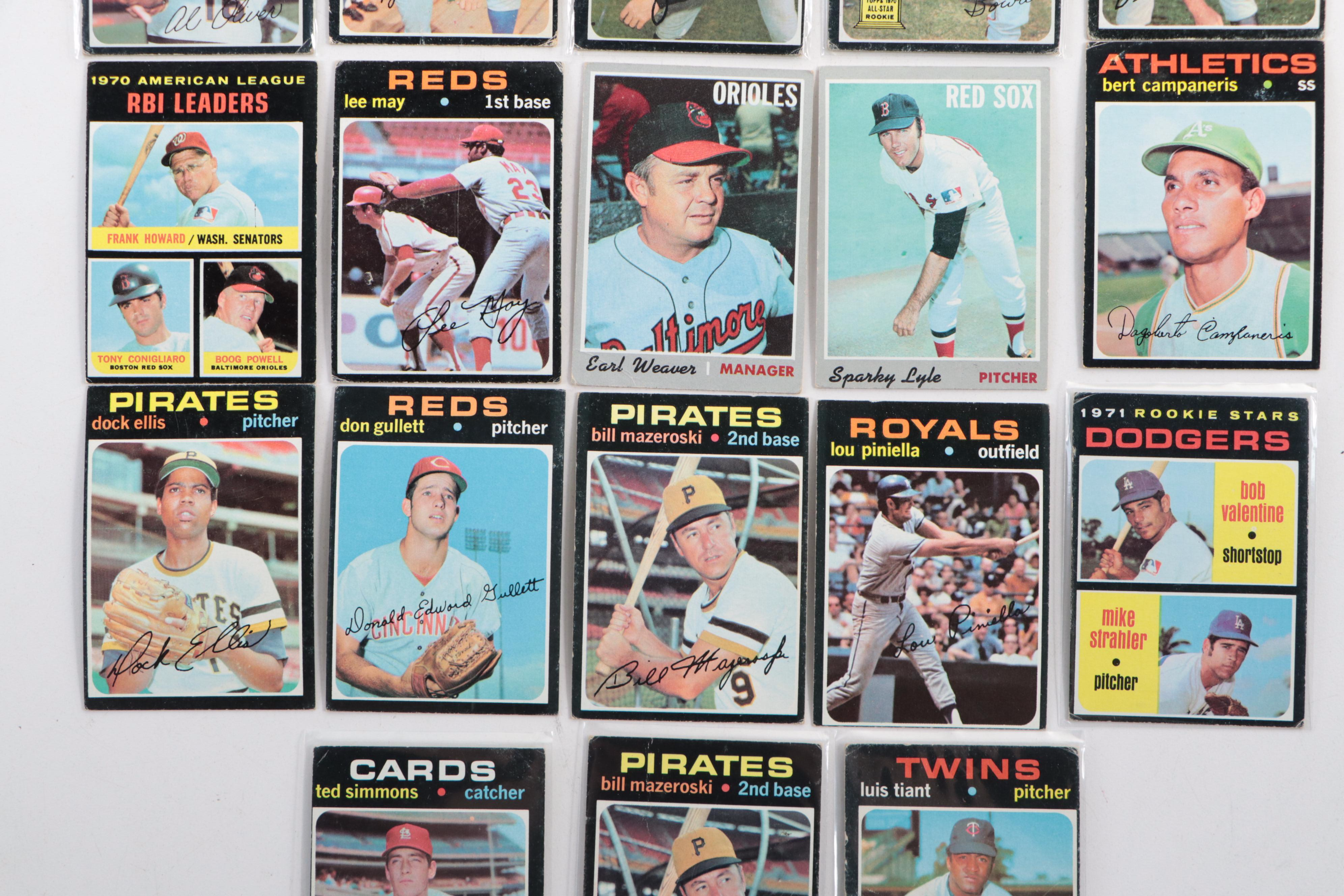1970 and 1971 Topps Baseball Cards Featuring Bill Mazeroski and More