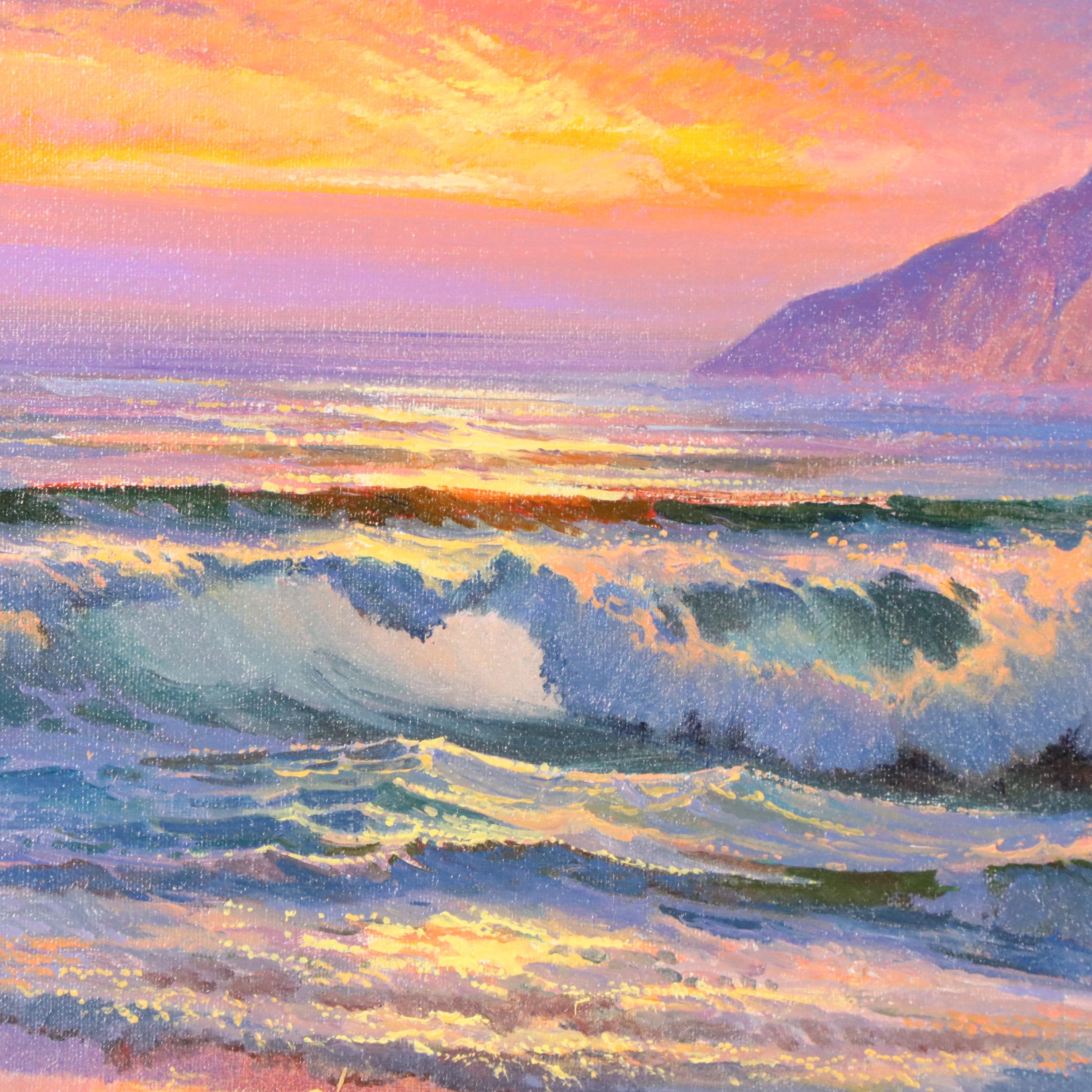 Beverly Jamison Carrick Seascape Oil Painting "A Pair of Gulls," 21st Century