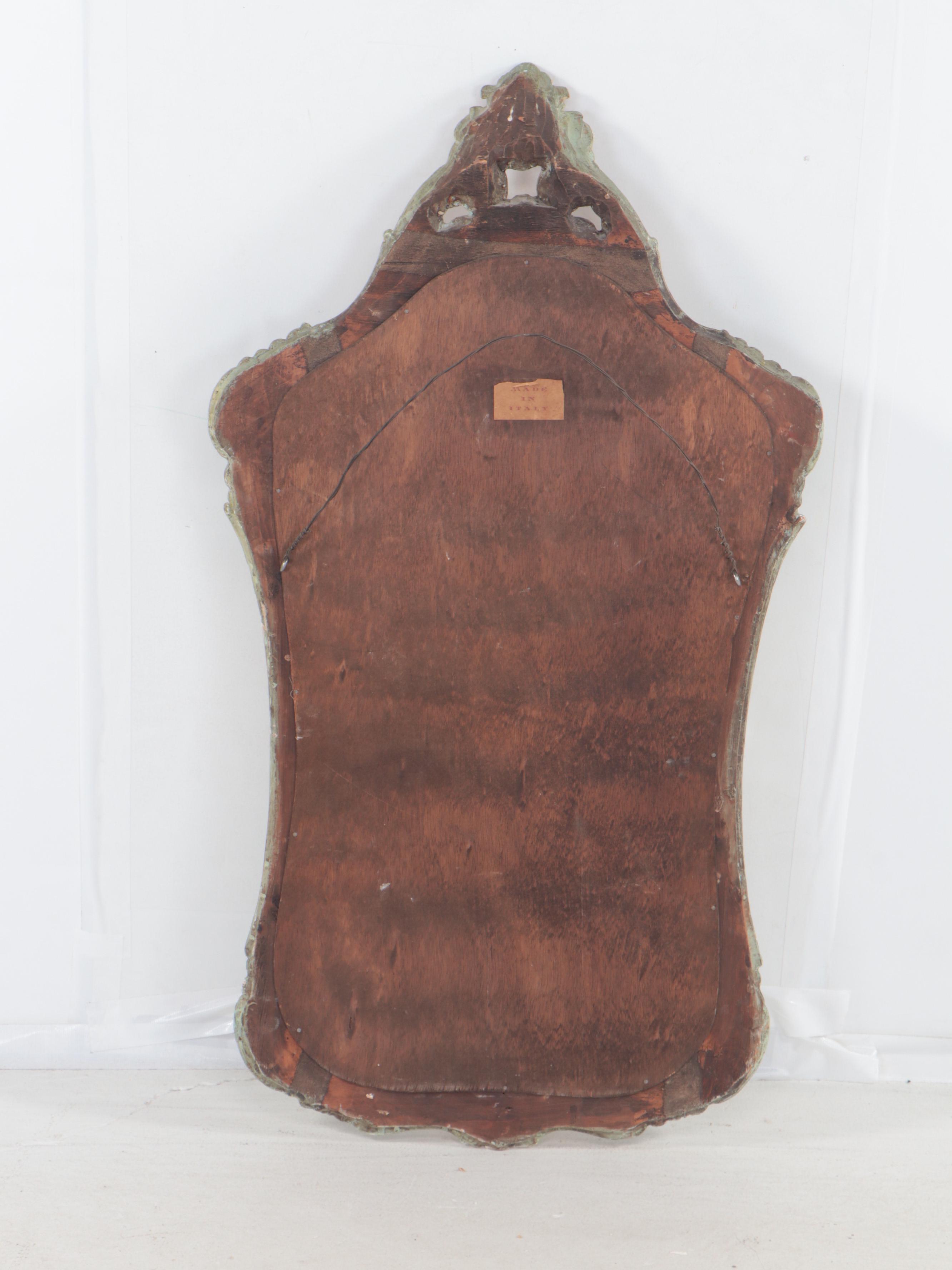 Italian Paint-Decorated Bombe Chest/ Commode and Wall Mirror, 20th Century