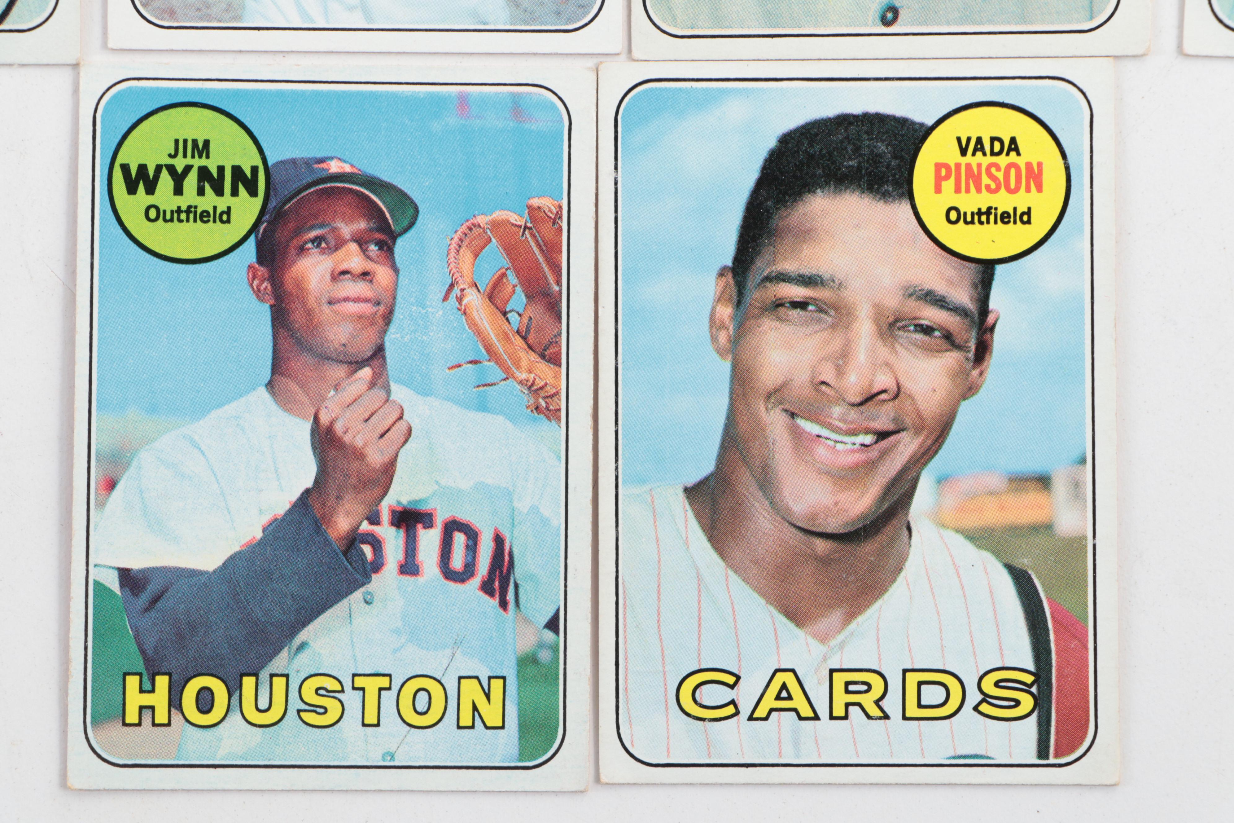 1969 Topps Baseball Cards Featuring Vada Pinson, Sandy Alomar, and More