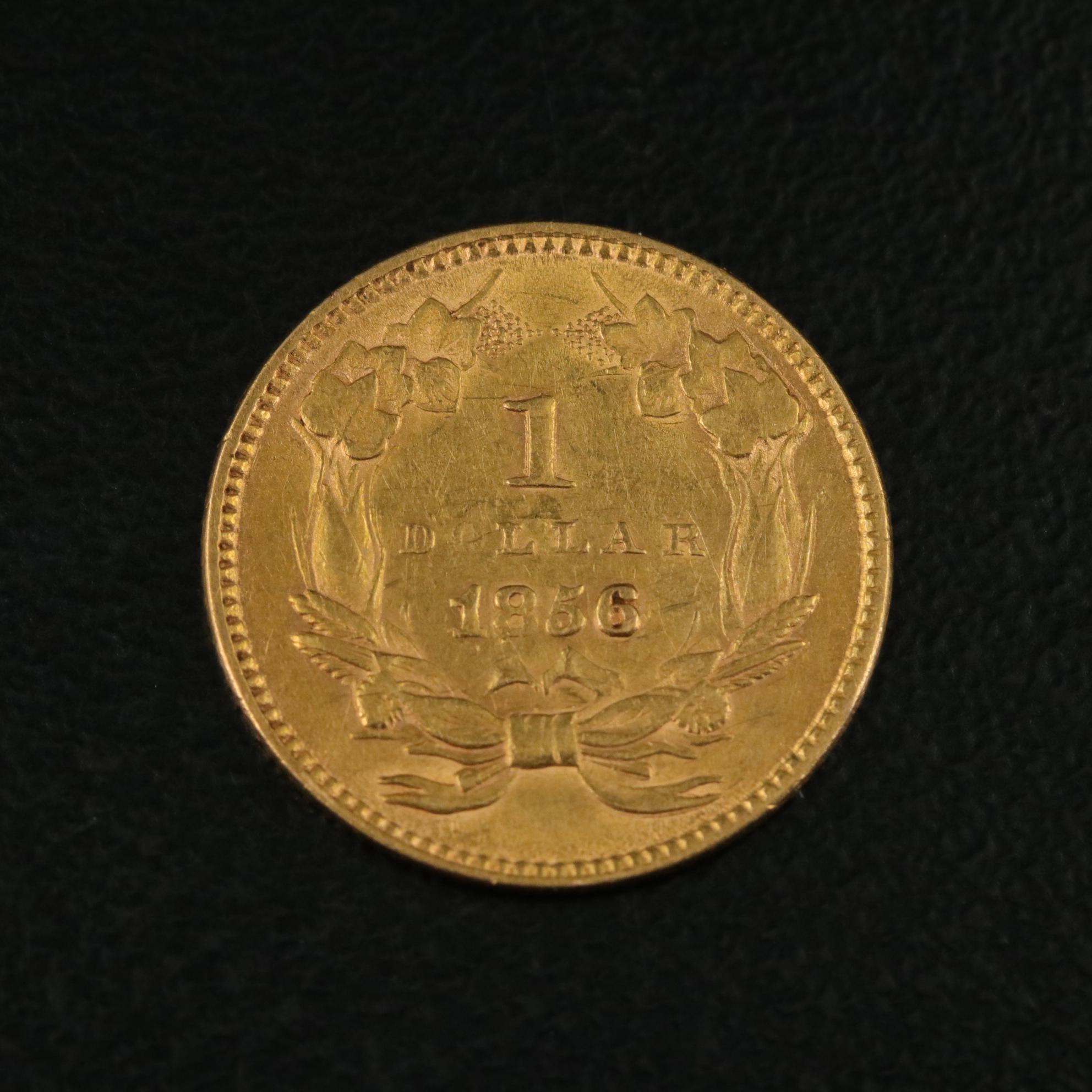 1856 Type Three One Dollar Gold Coin