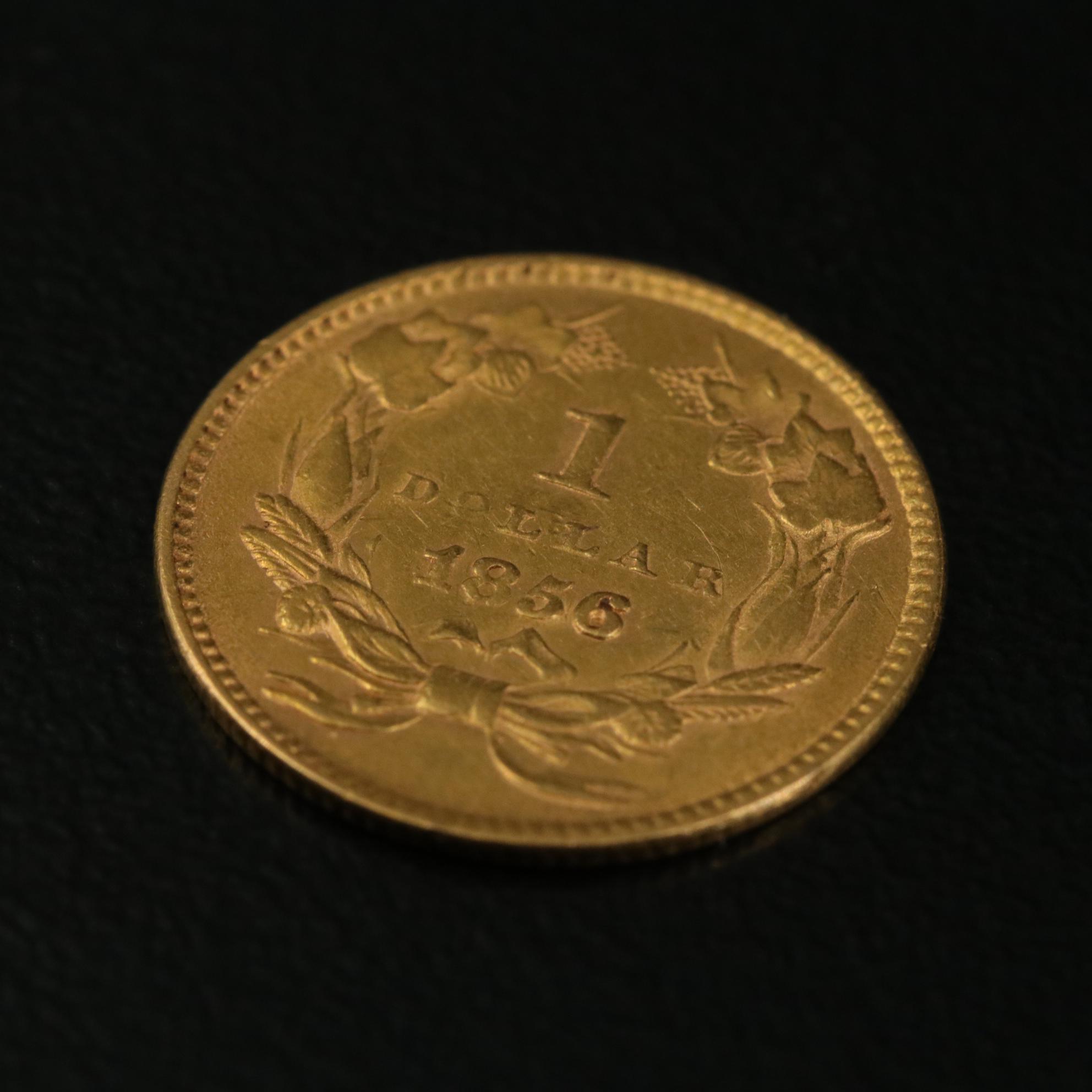 1856 Type Three One Dollar Gold Coin