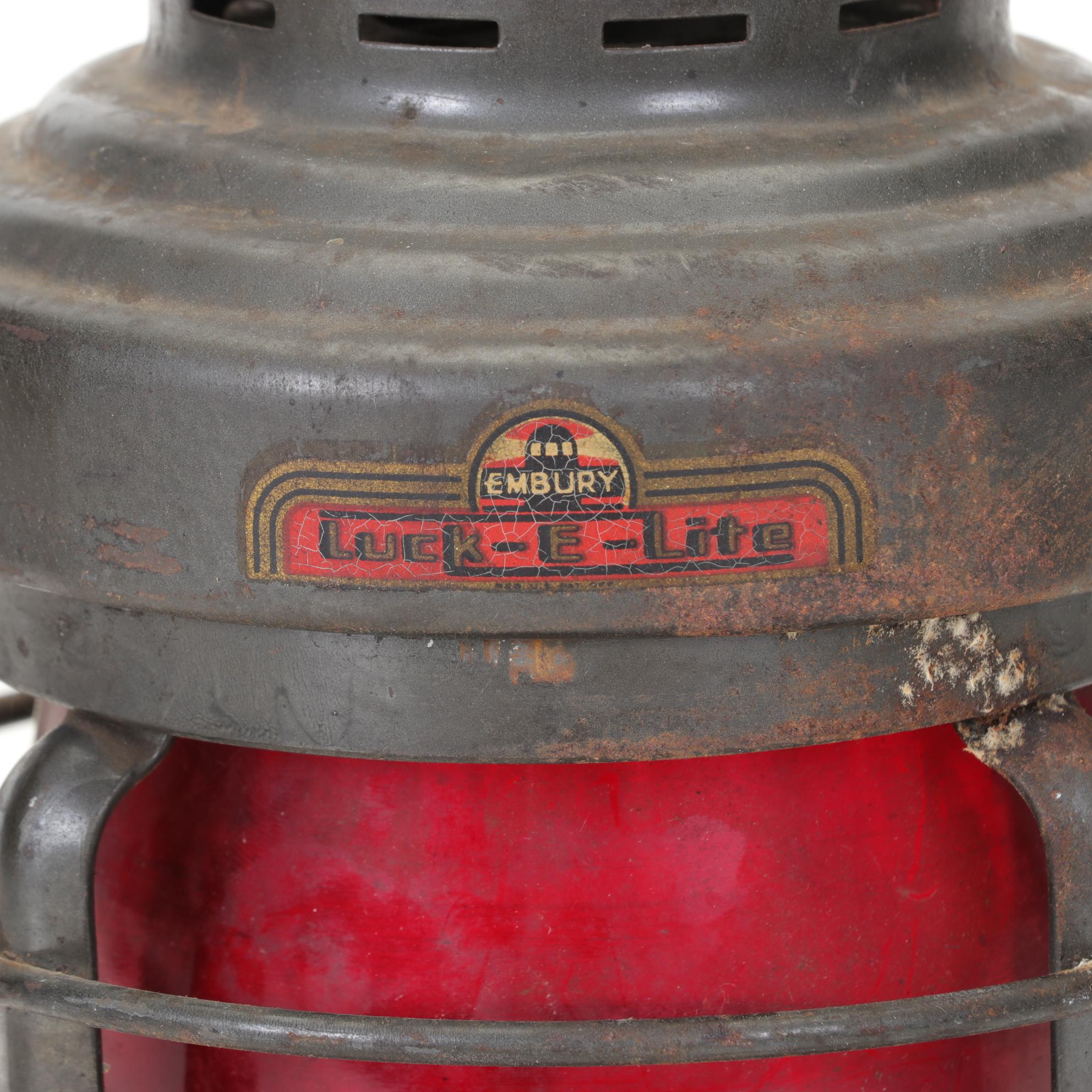 Luck-E-Lite No. 25 Red Glass Handheld Lantern by Embury