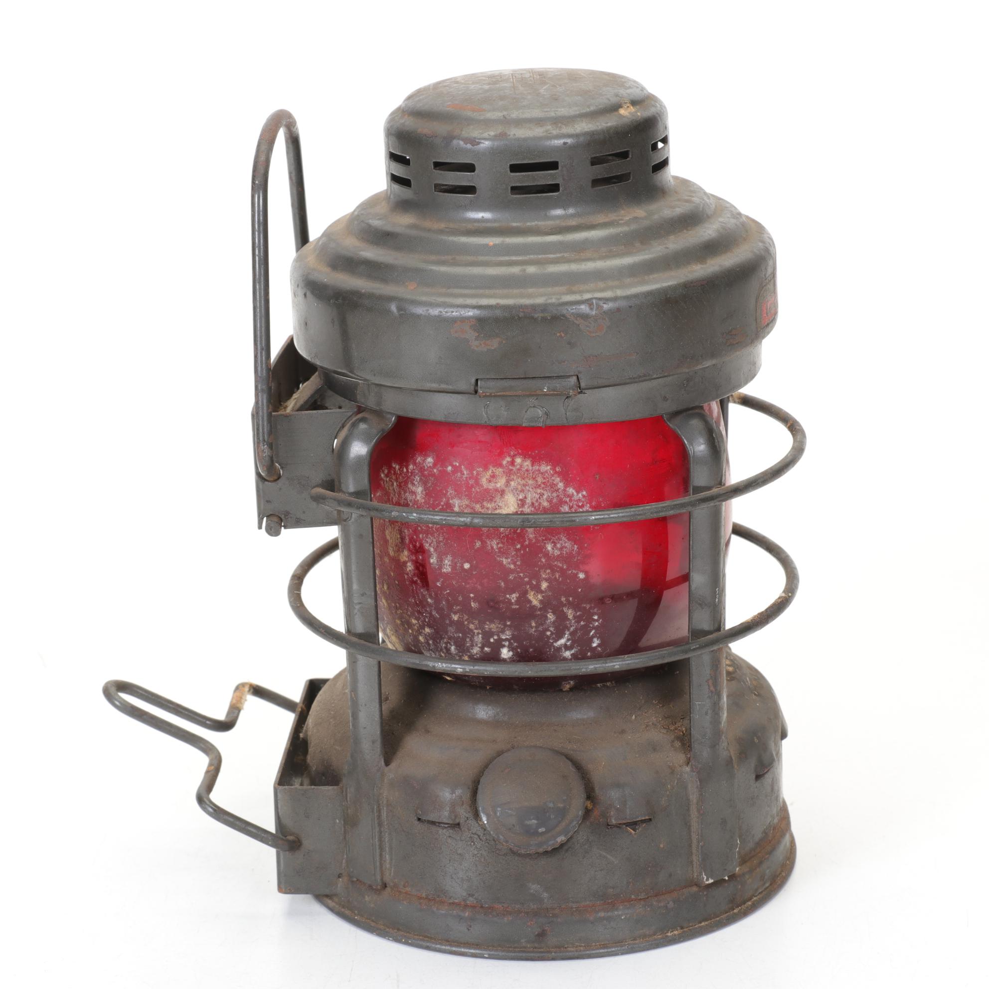 Luck-E-Lite No. 25 Red Glass Handheld Lantern by Embury