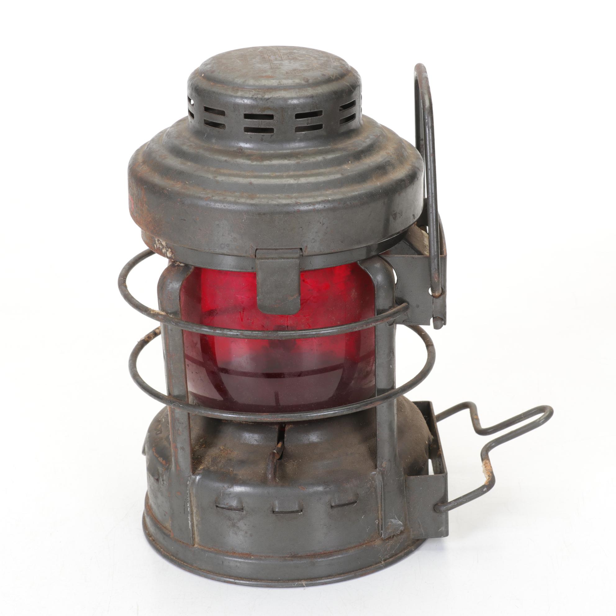 Luck-E-Lite No. 25 Red Glass Handheld Lantern by Embury