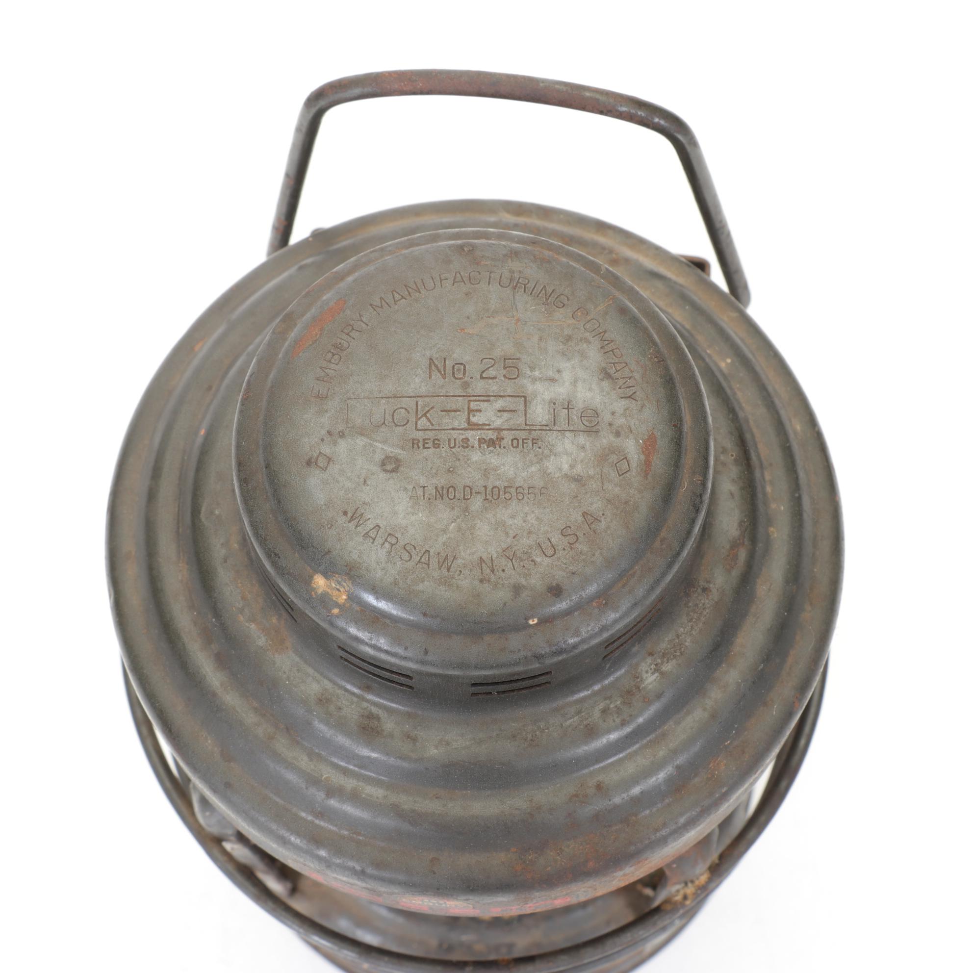 Luck-E-Lite No. 25 Red Glass Handheld Lantern by Embury