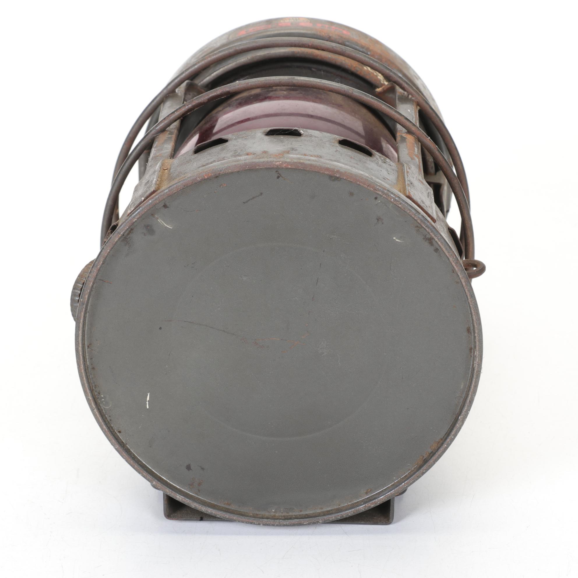 Luck-E-Lite No. 25 Red Glass Handheld Lantern by Embury