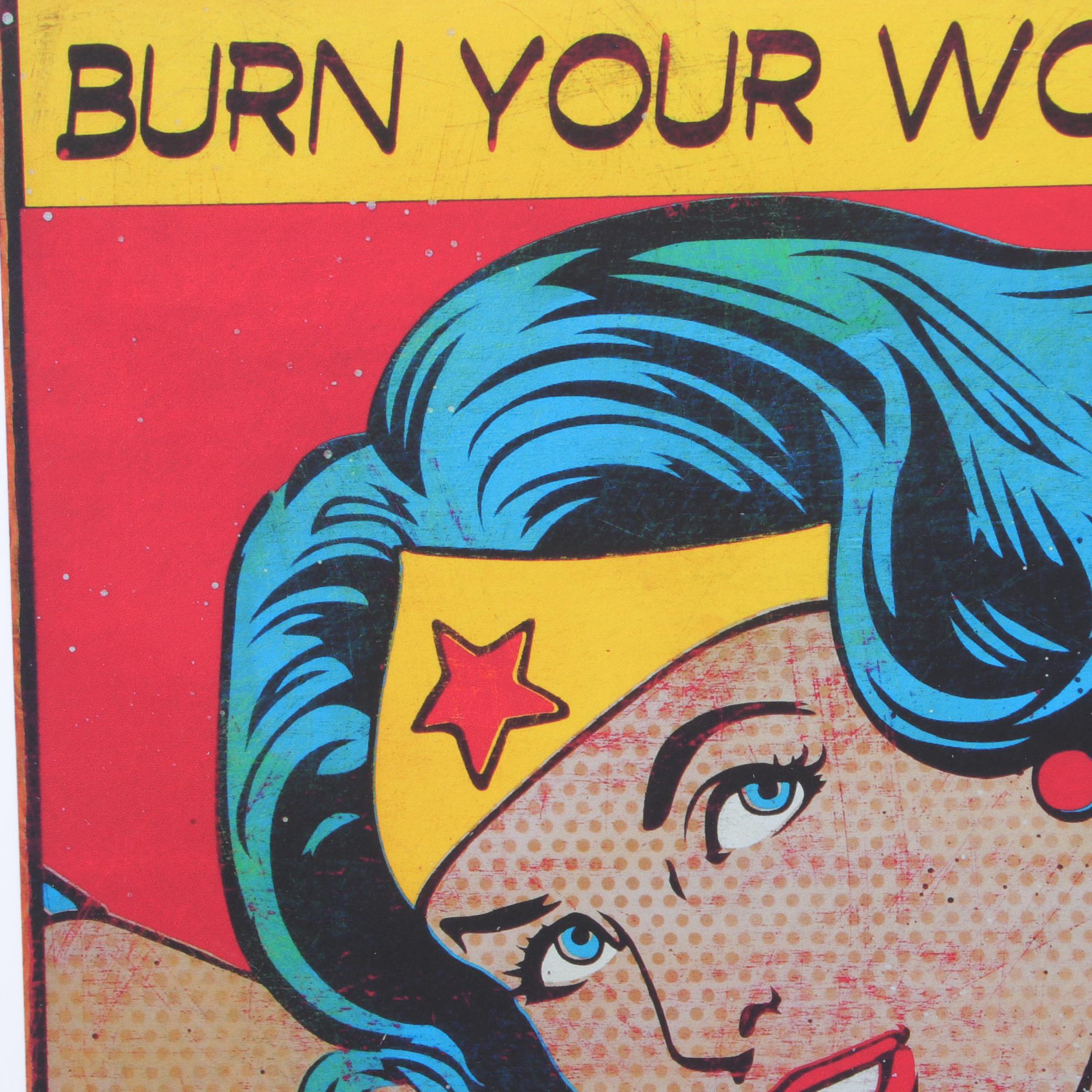Denial Pop Art Giclée "Burn Your Wonder Bra!," 21st Century