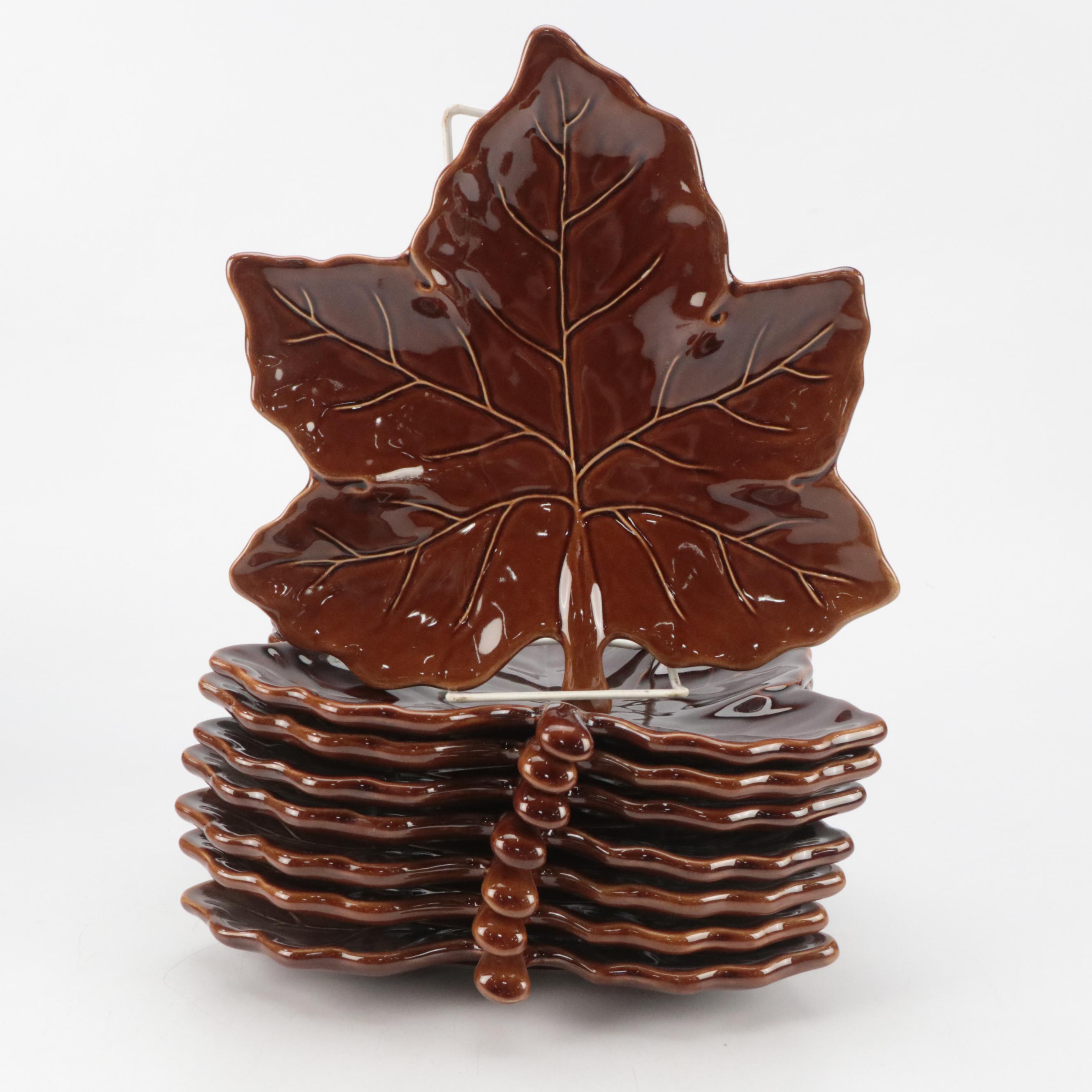 Pottery Barn Autumn Leaf Plates, Mudpie Ceramic Pumpkin Dish and Other Container