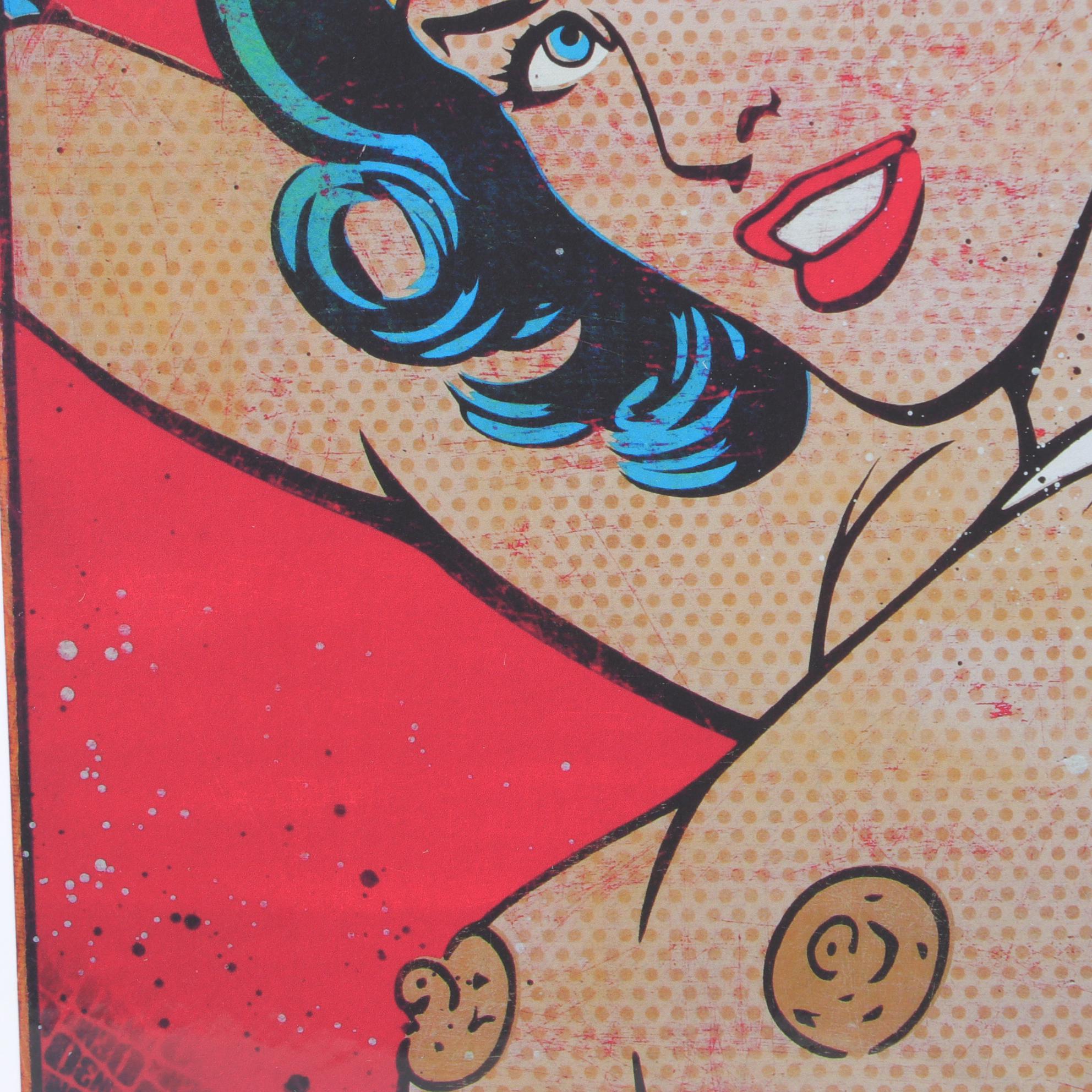 Denial Pop Art Giclée "Burn Your Wonder Bra!," 21st Century