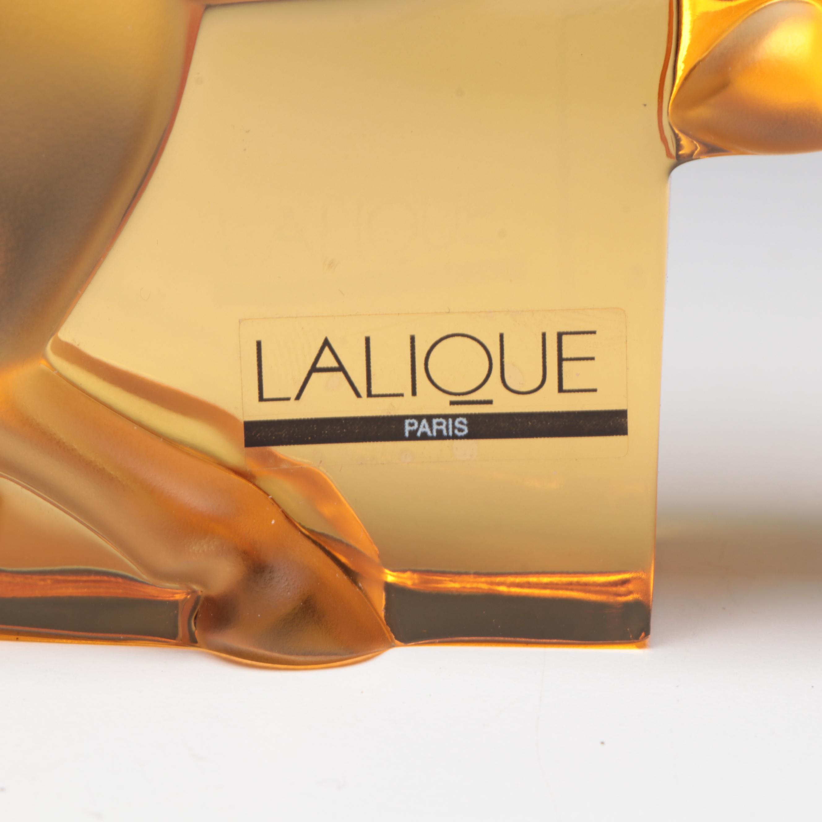 Lalique "Rearing Kazak Horse" Gold Crystal Figurine