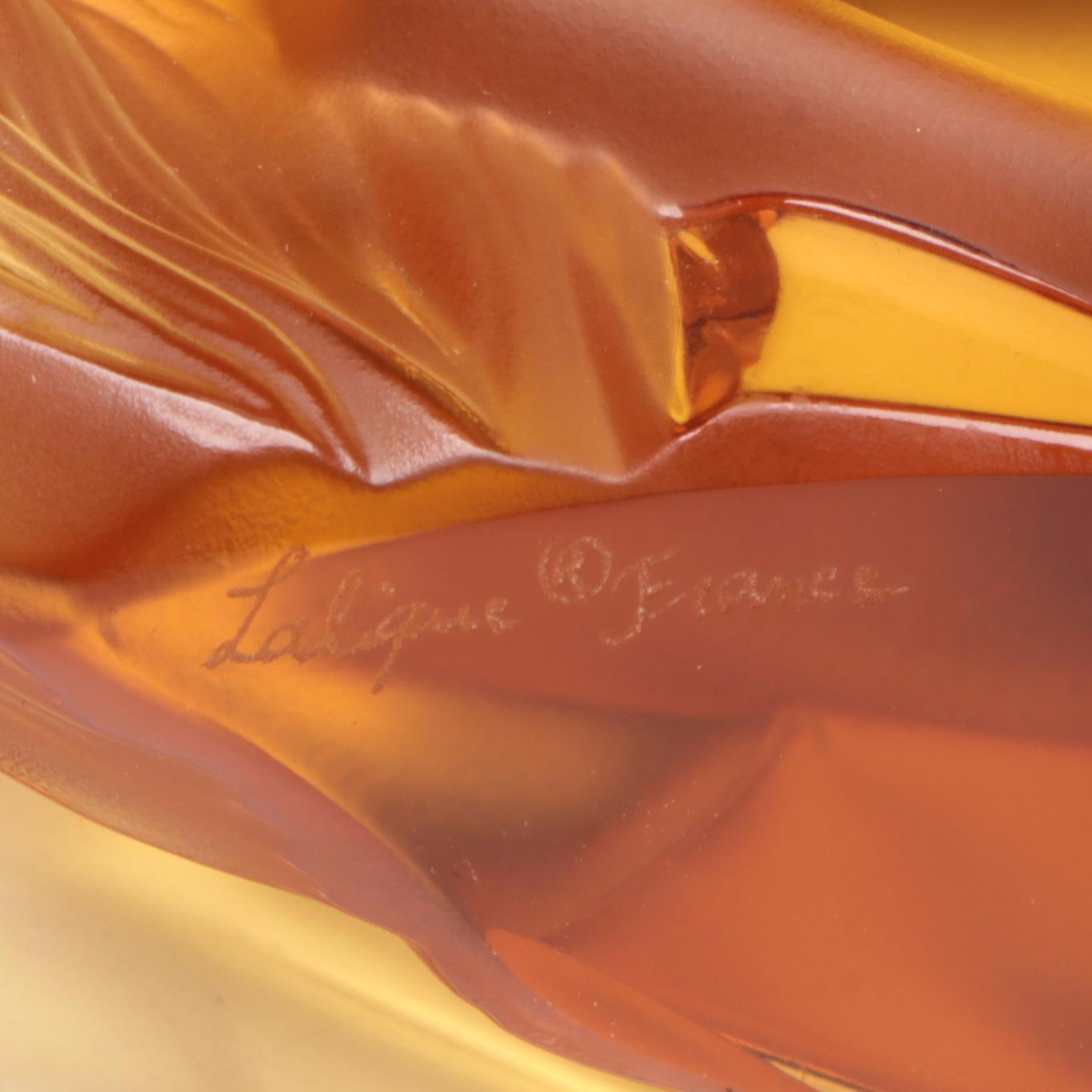 Lalique "Rearing Kazak Horse" Gold Crystal Figurine