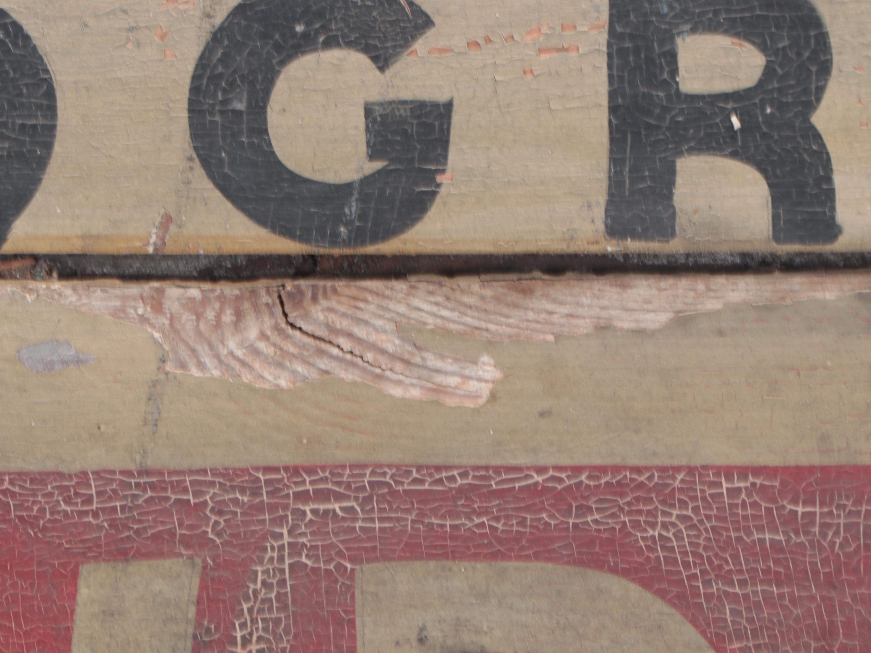 WPA Project Site Sign, Great Depression Era Wooden, 1930s