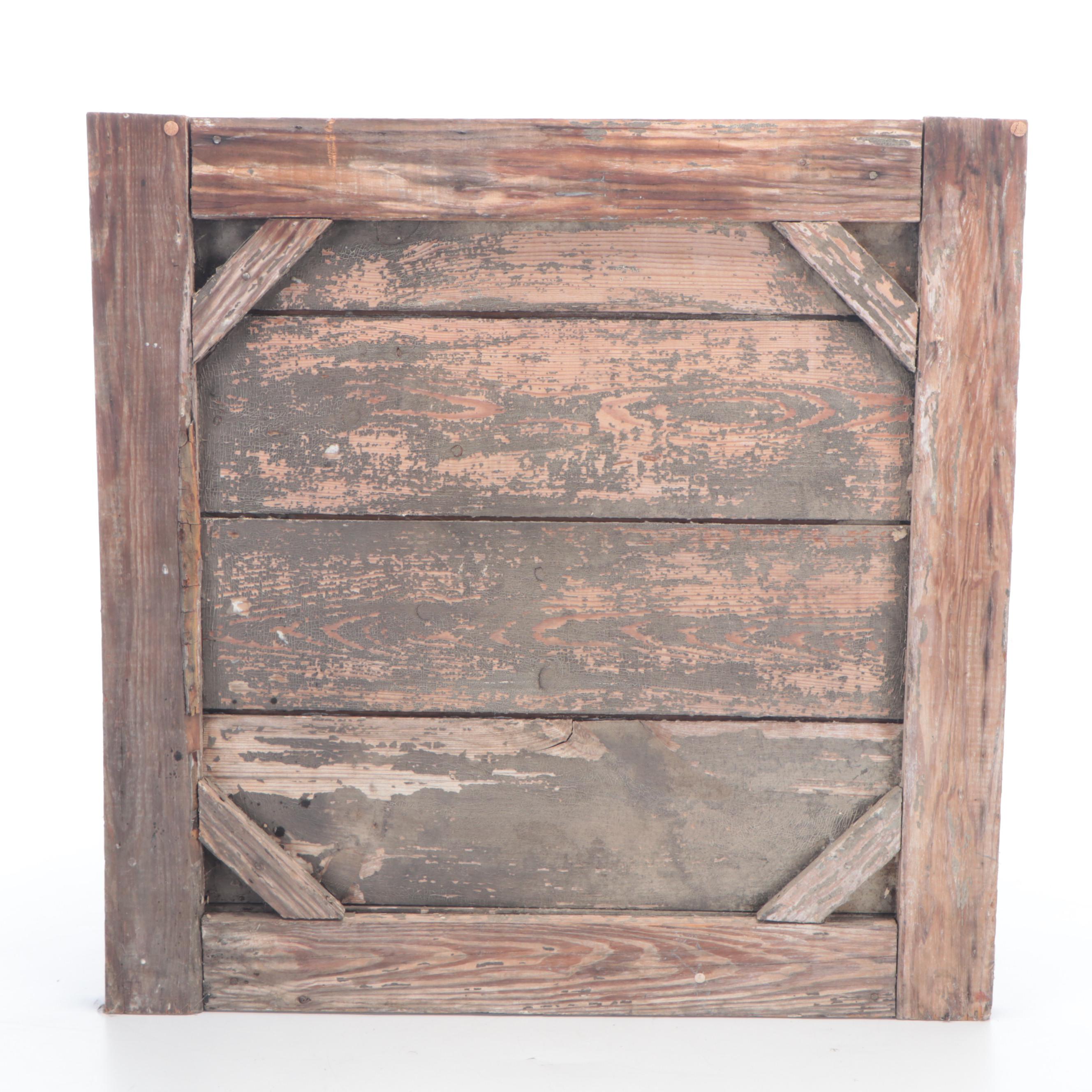 WPA Project Site Sign, Great Depression Era Wooden, 1930s