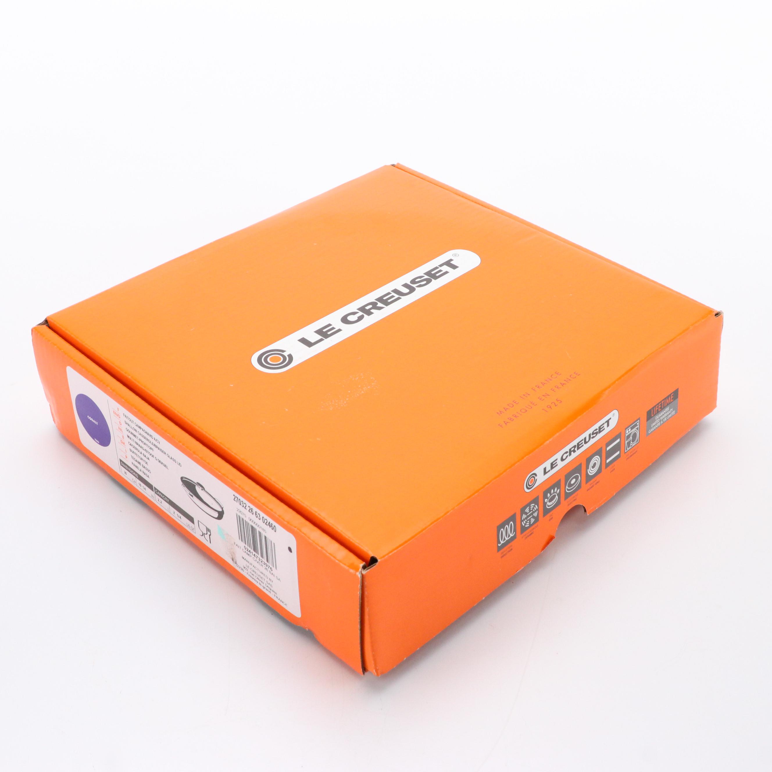 Le Creuset 2.25 QT Cobalt Enameled Cast Iron Braiser with Glass Lid