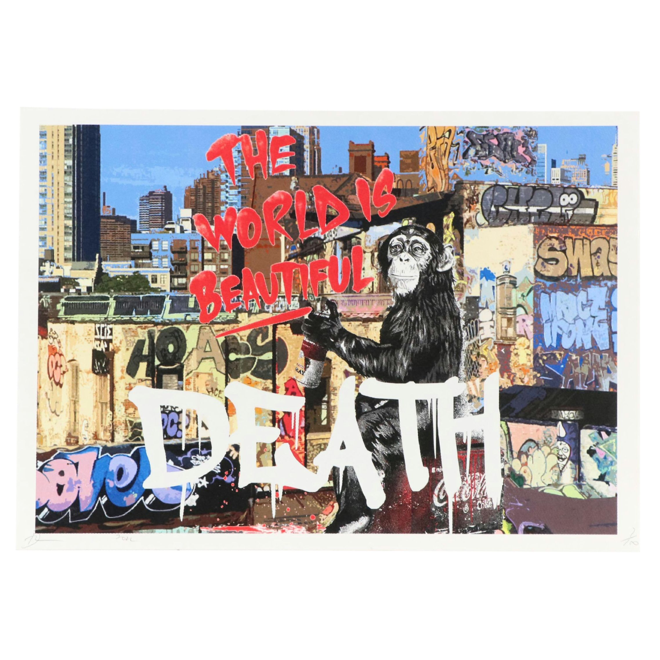 Death NYC Graphic Digital Print Featuring Mr. Brainwash, 2022