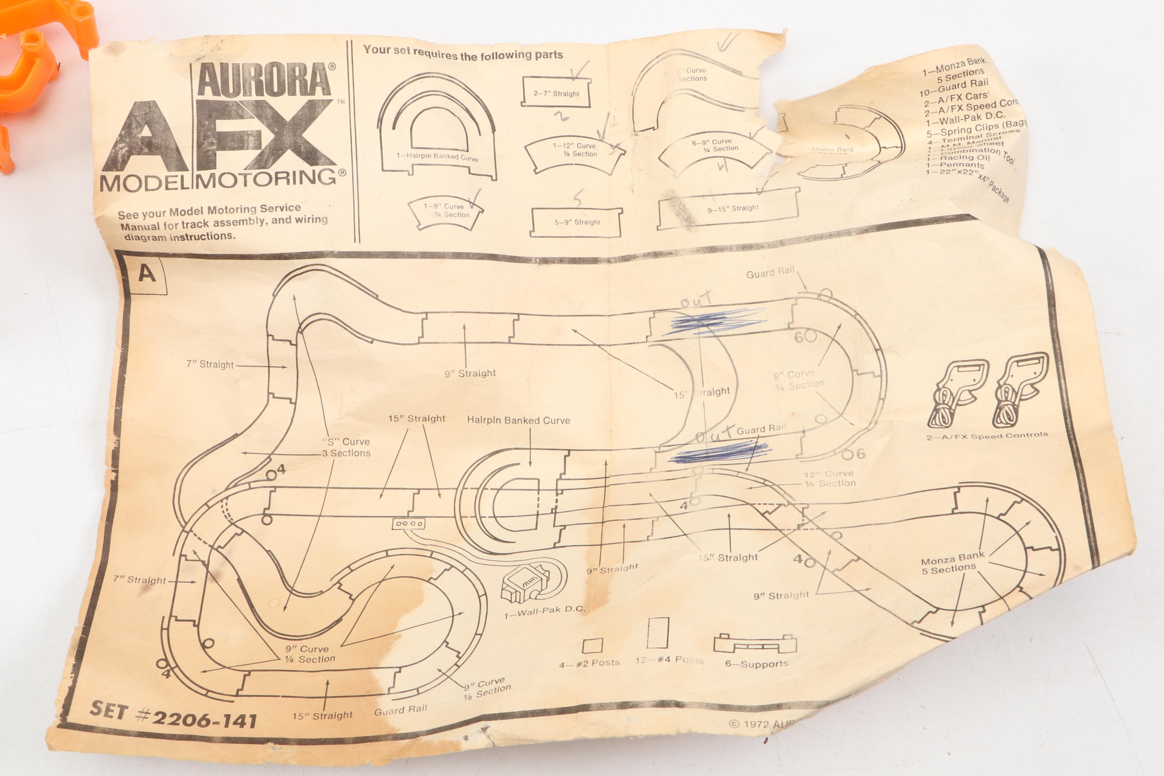 Aurora AFX Model Racing Track Set, Late 20th Century