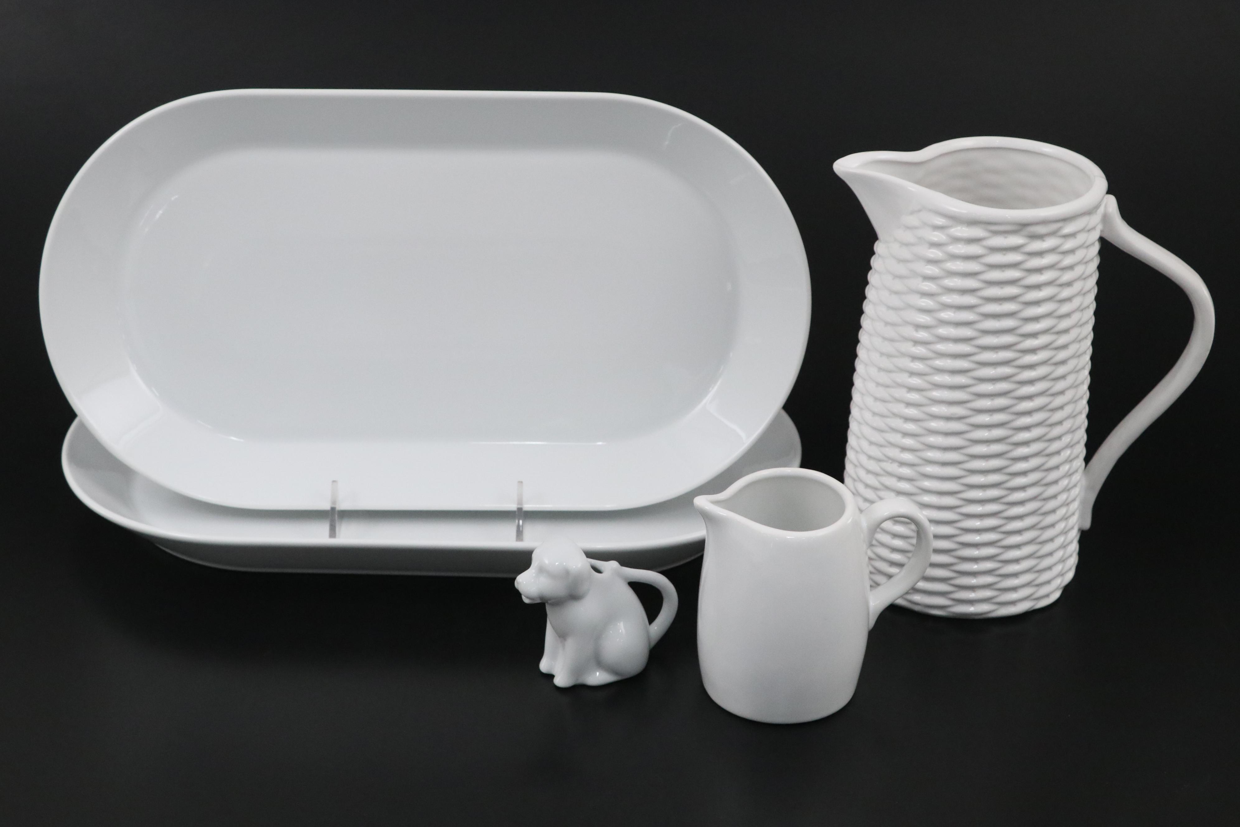 IKEA Ceramic Oval Serving Platters with More Ceramic Serveware and Placemats