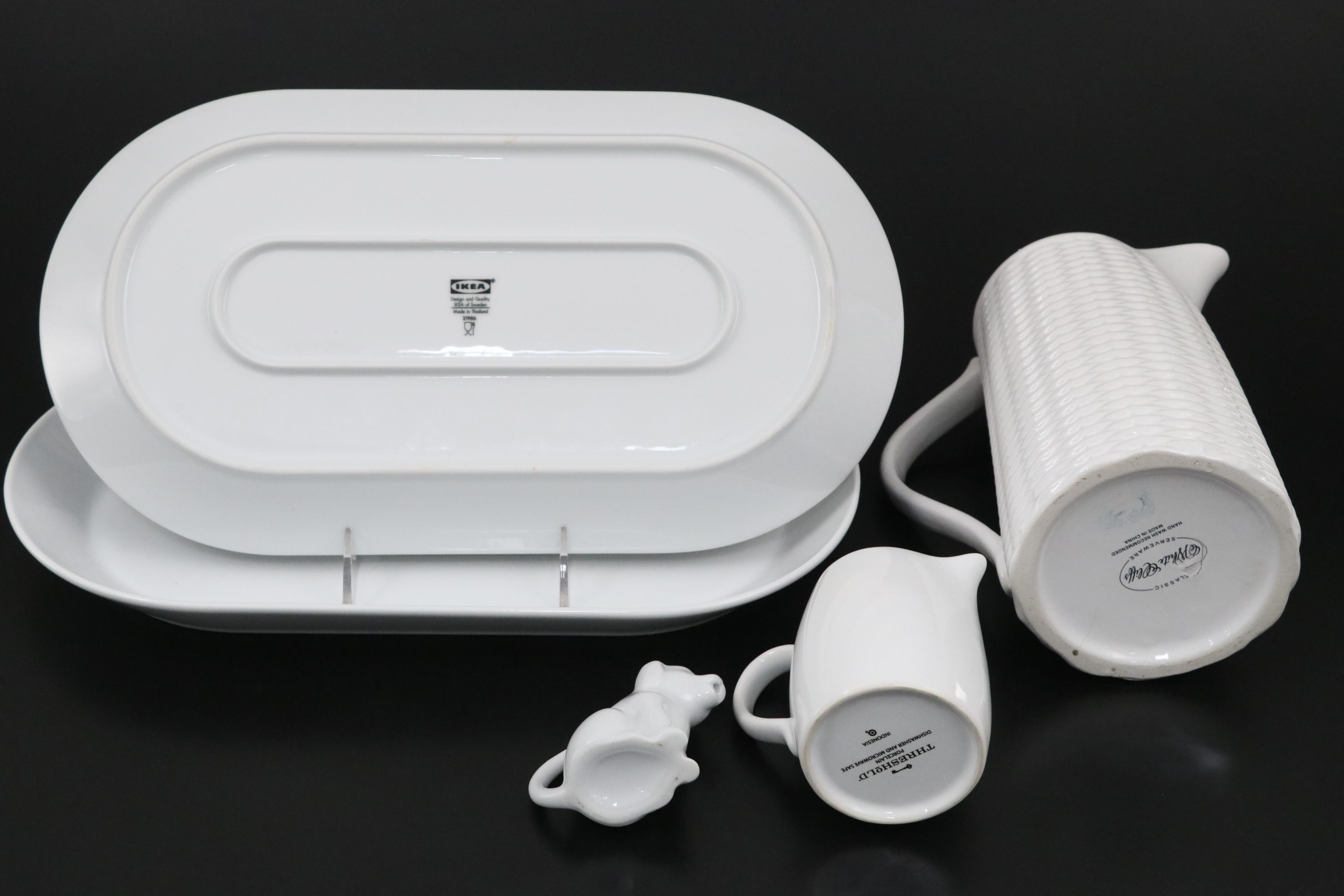 IKEA Ceramic Oval Serving Platters with More Ceramic Serveware and Placemats