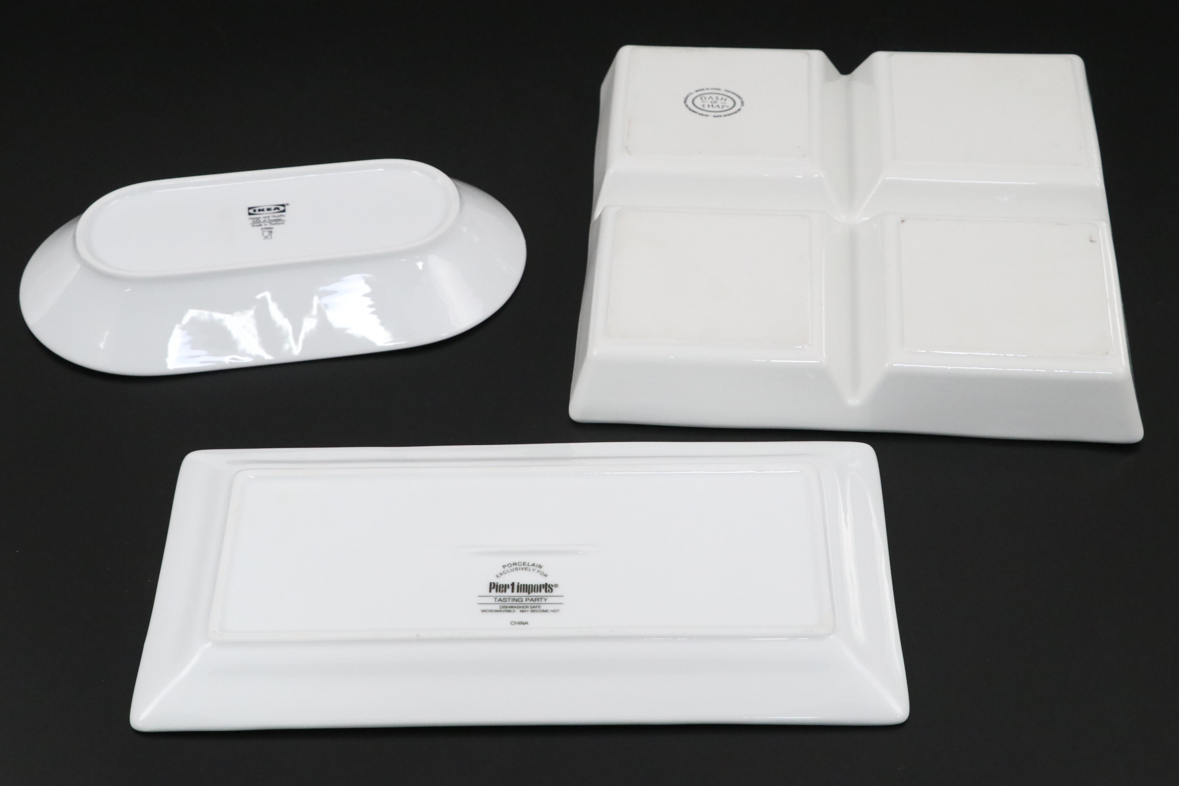 IKEA Ceramic Oval Serving Platters with More Ceramic Serveware and Placemats