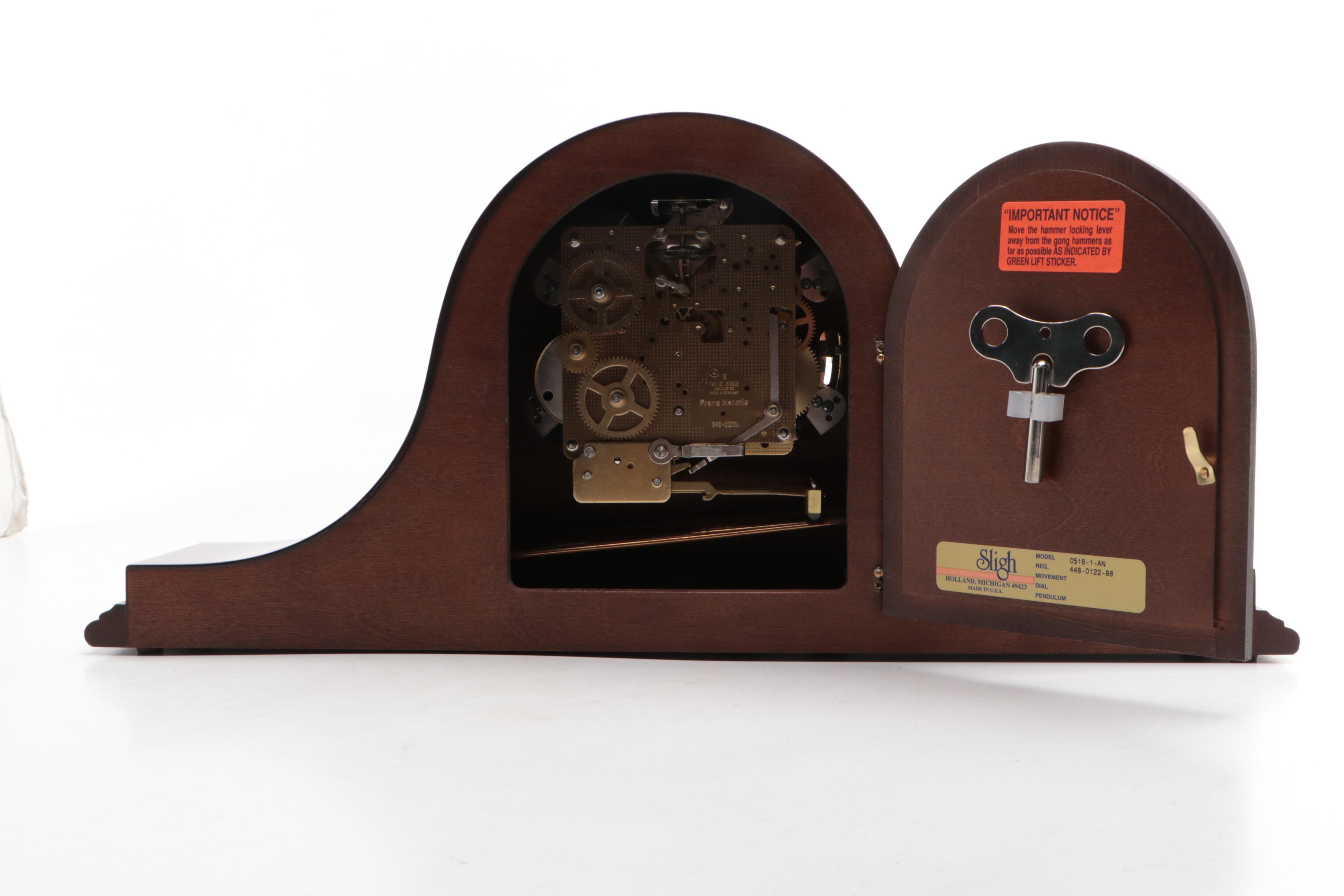 Sligh Wooden Mantel Clock, Late 20th Century