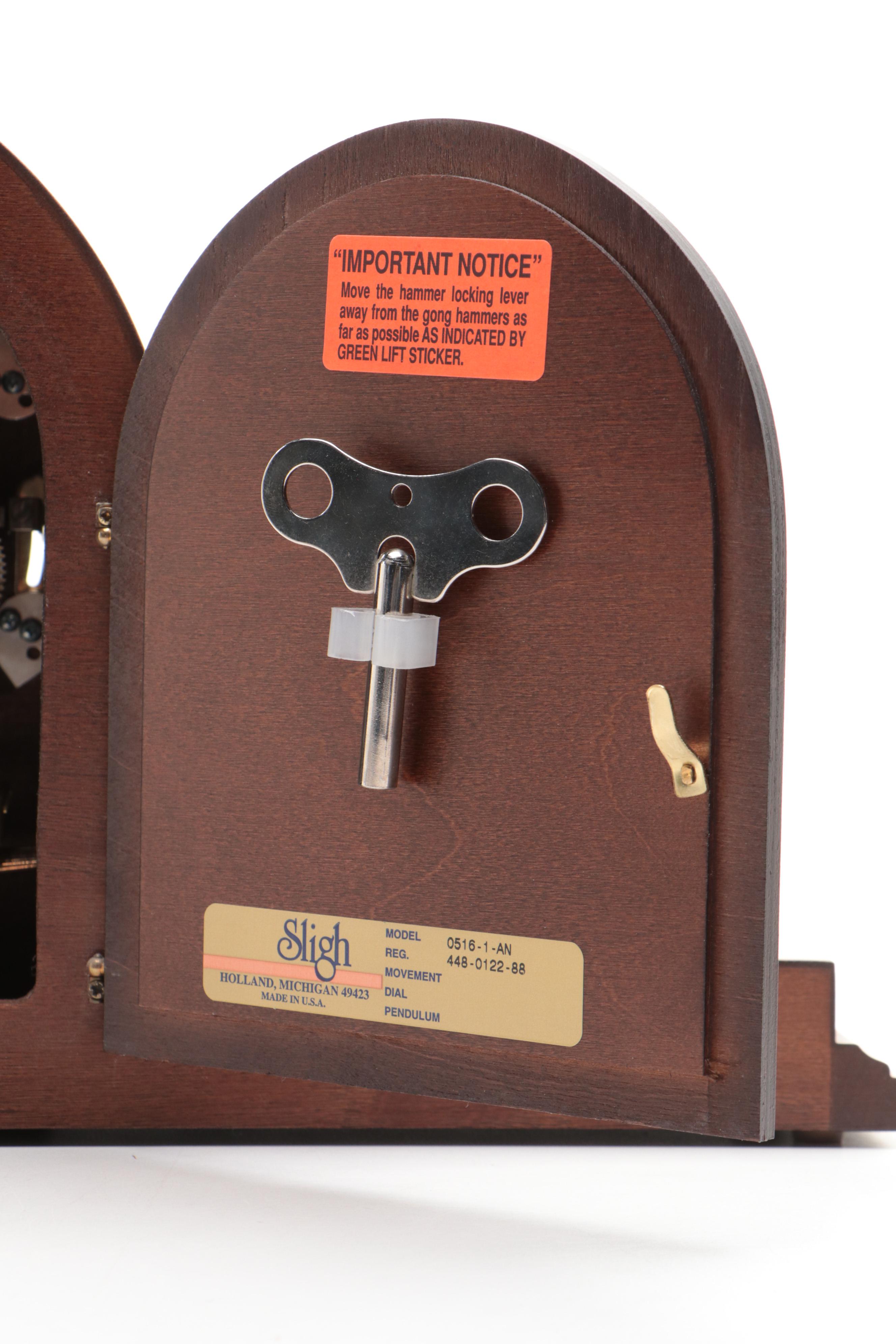 Sligh Wooden Mantel Clock, Late 20th Century