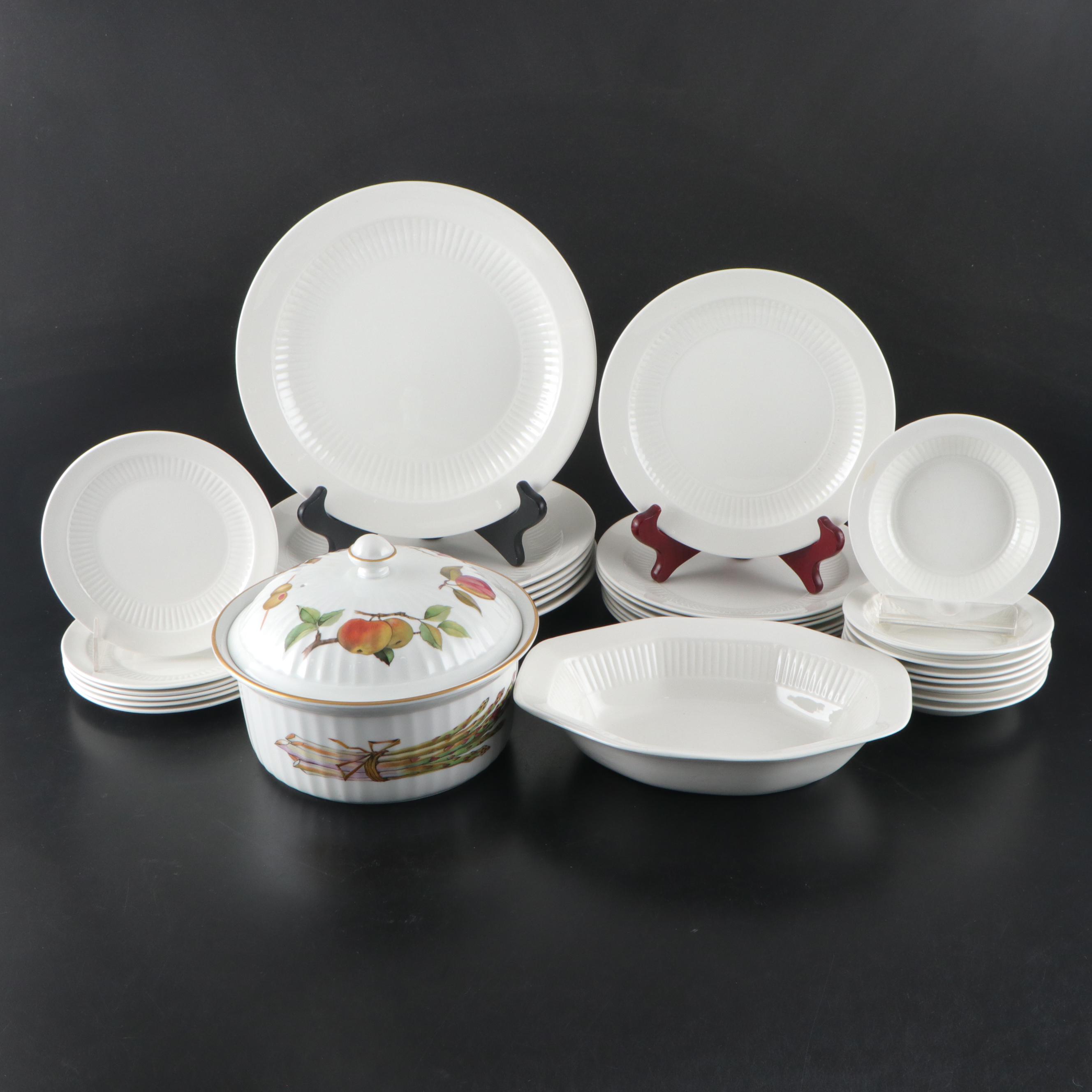Royal Worcester "Evesham Gold" Porcelain Casserole with Adams China Dinnerware