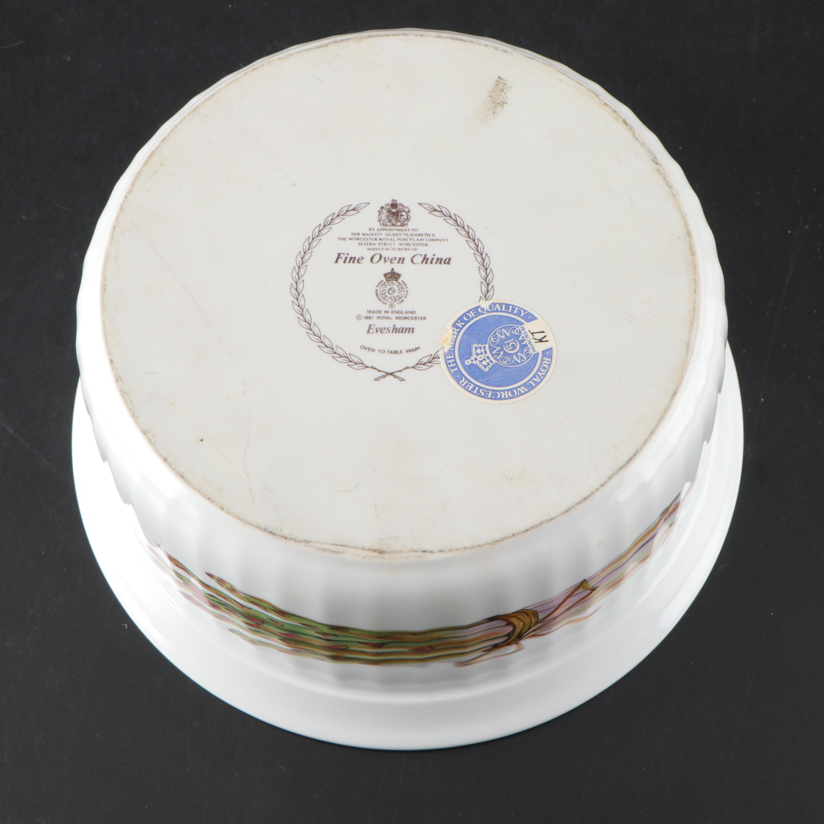 Royal Worcester "Evesham Gold" Porcelain Casserole with Adams China Dinnerware