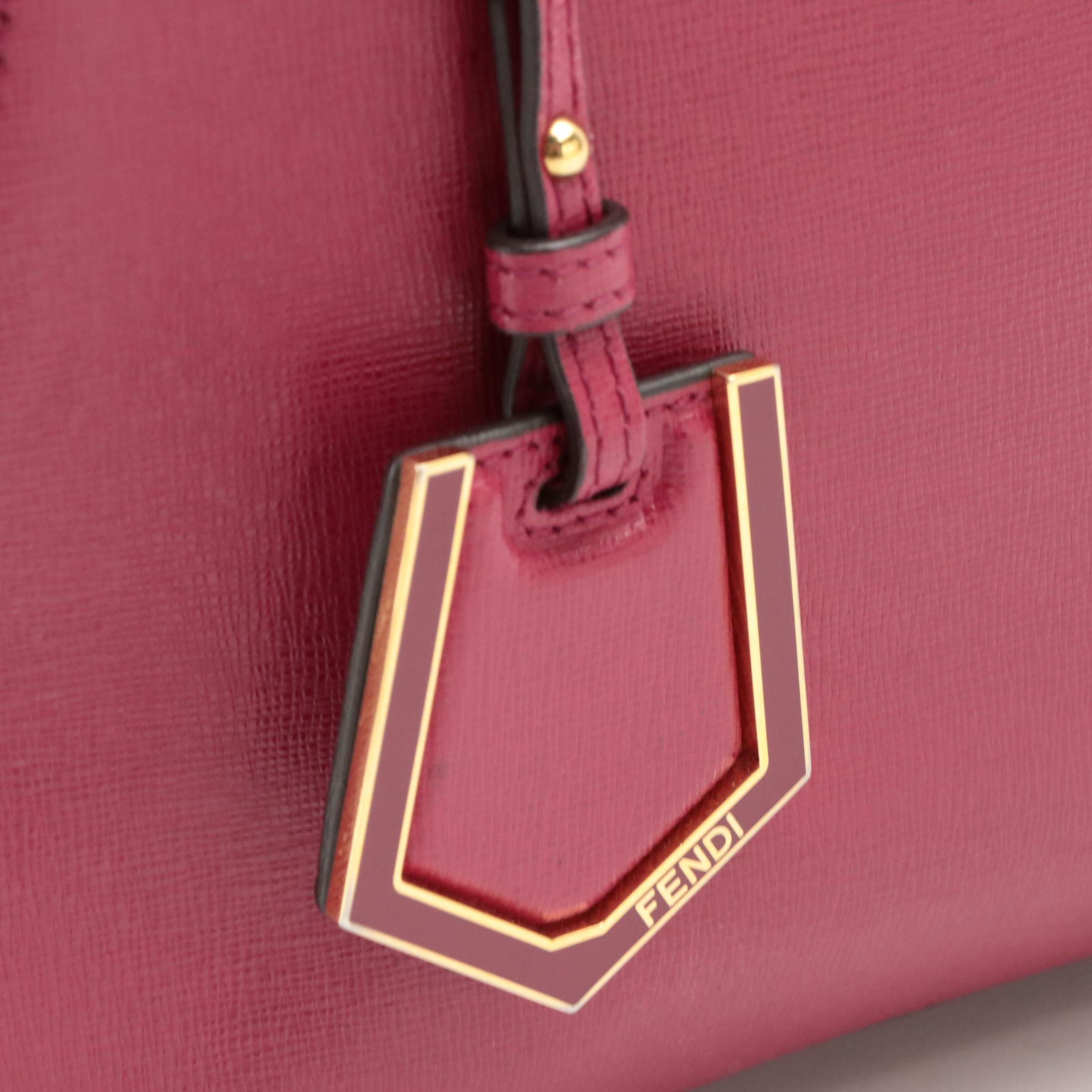 Fendi 2 Jours Top Handle Tote in Magenta Saffiano Leather