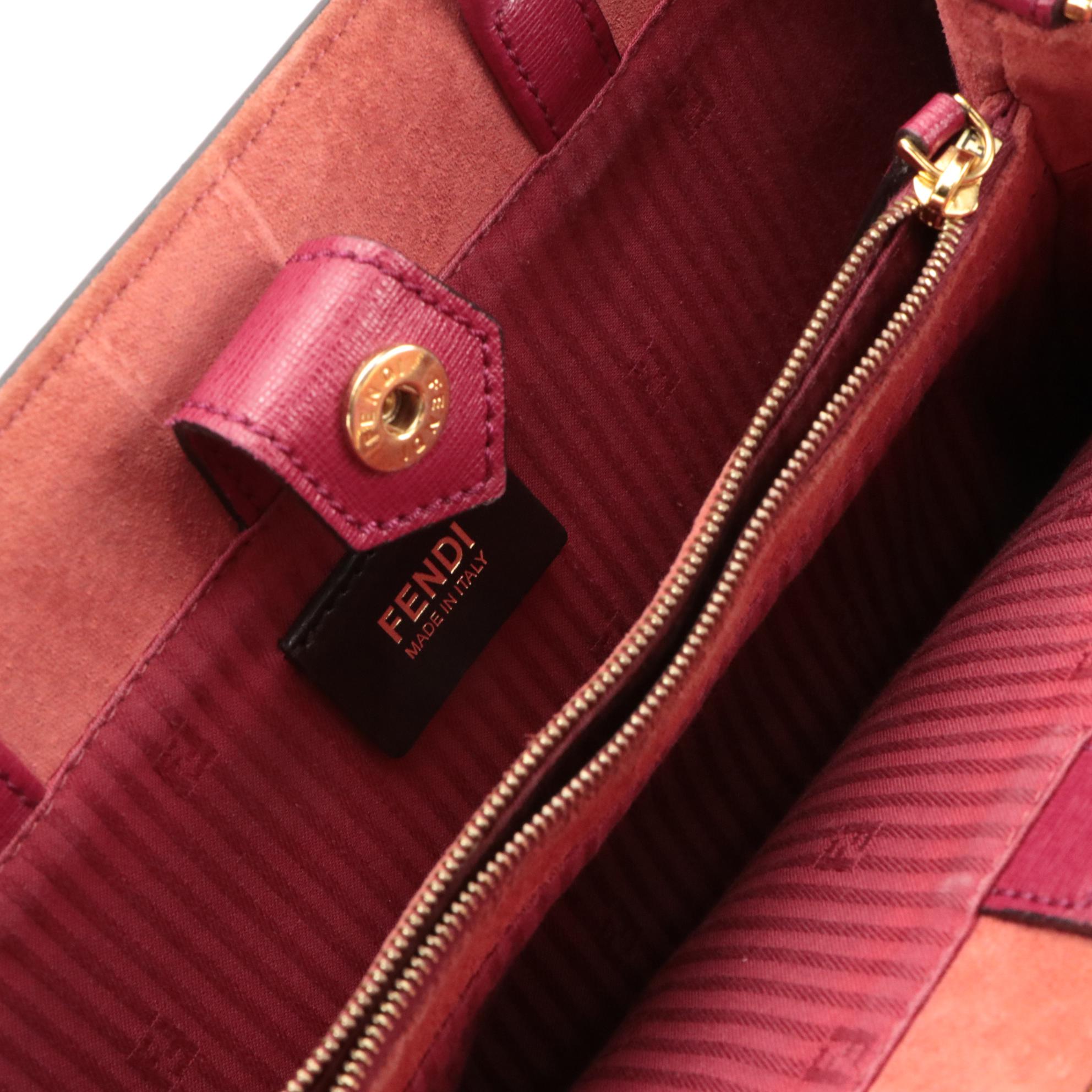 Fendi 2 Jours Top Handle Tote in Magenta Saffiano Leather