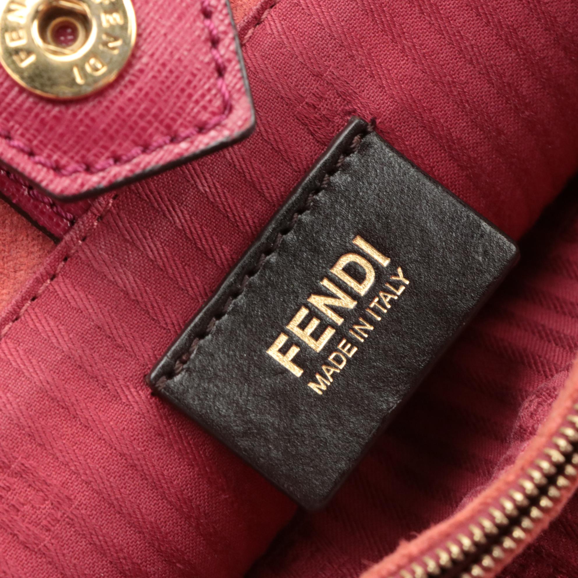 Fendi 2 Jours Top Handle Tote in Magenta Saffiano Leather