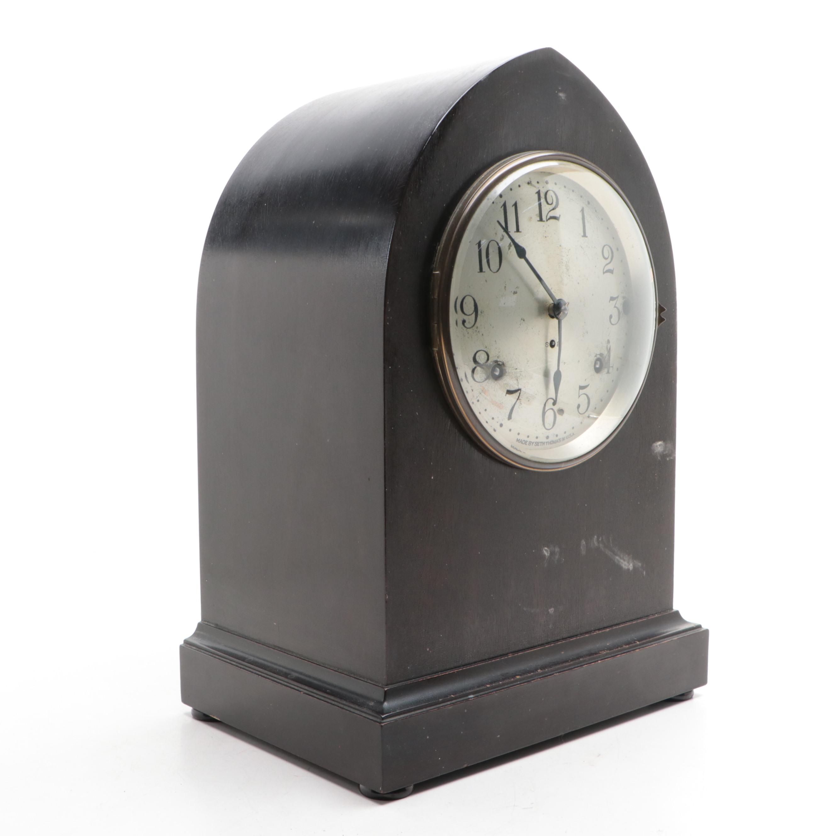 Seth Thomas Wooden Beehive Mantel Clock, Mid-20th Century