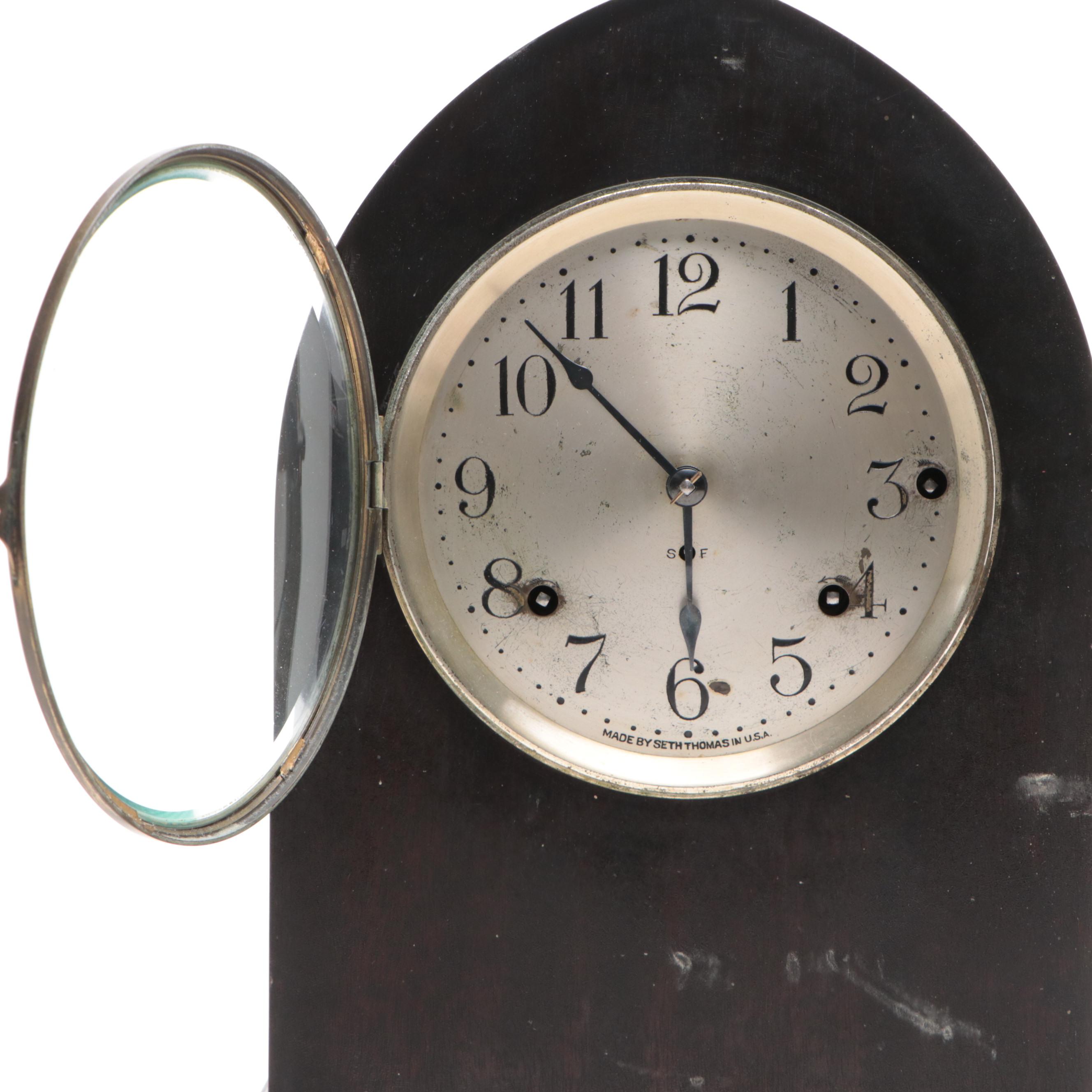 Seth Thomas Wooden Beehive Mantel Clock, Mid-20th Century