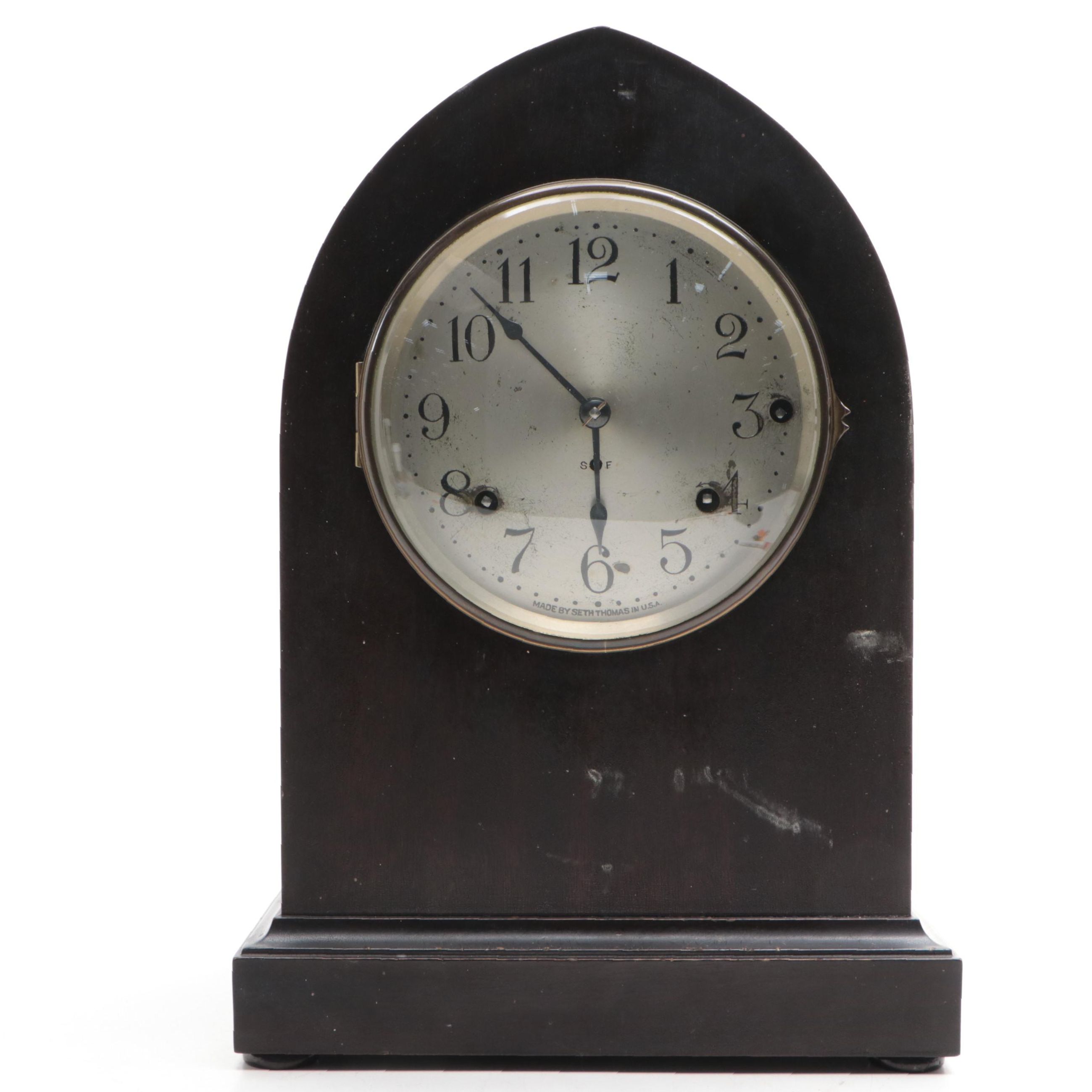 Seth Thomas Wooden Beehive Mantel Clock, Mid-20th Century