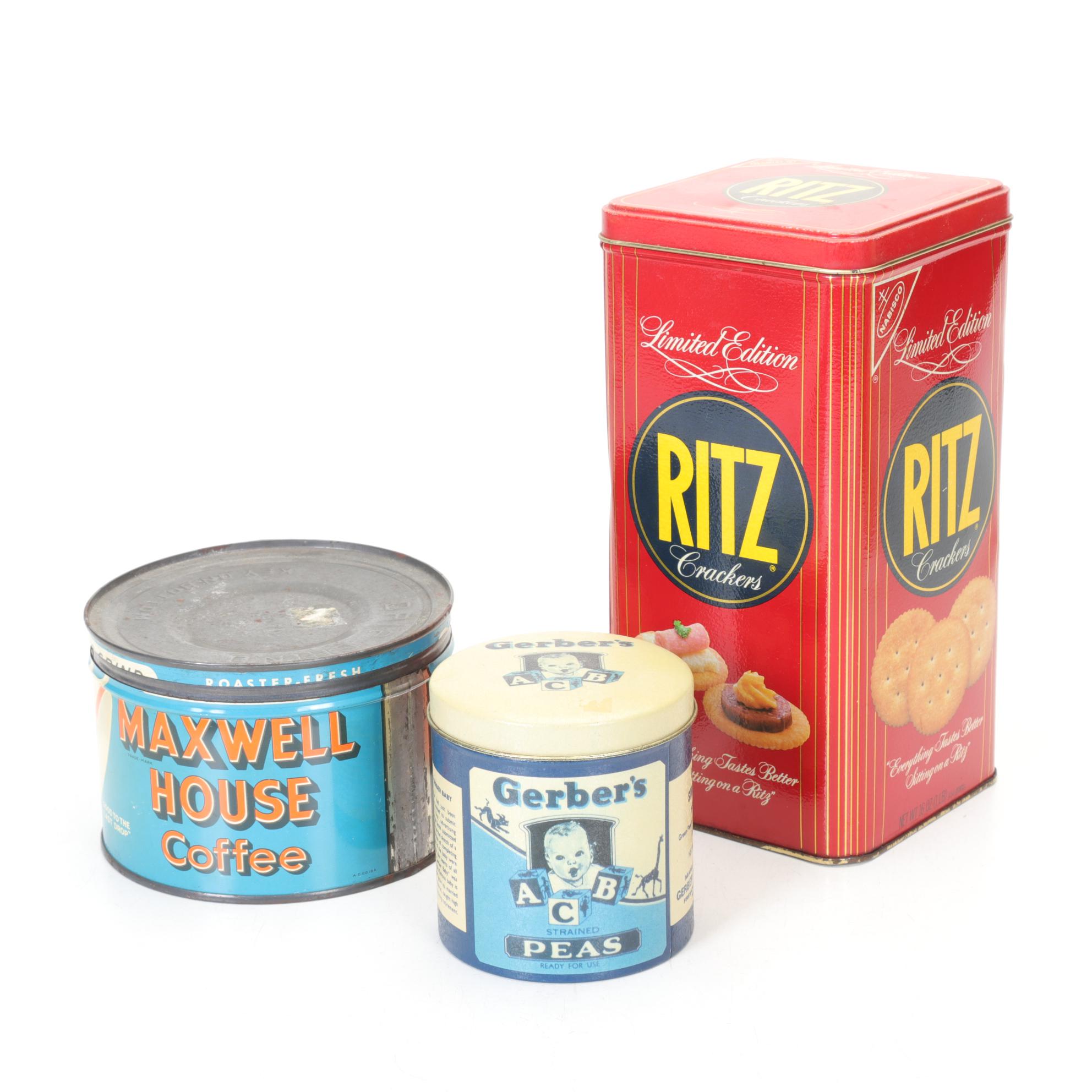 Retro Food Signs and Tins Featuring Gerber, Maxwell House, Ritz and More