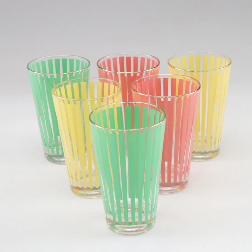 Mid Century Modern Cocktail Set with Gilt Rims | Everything But The House