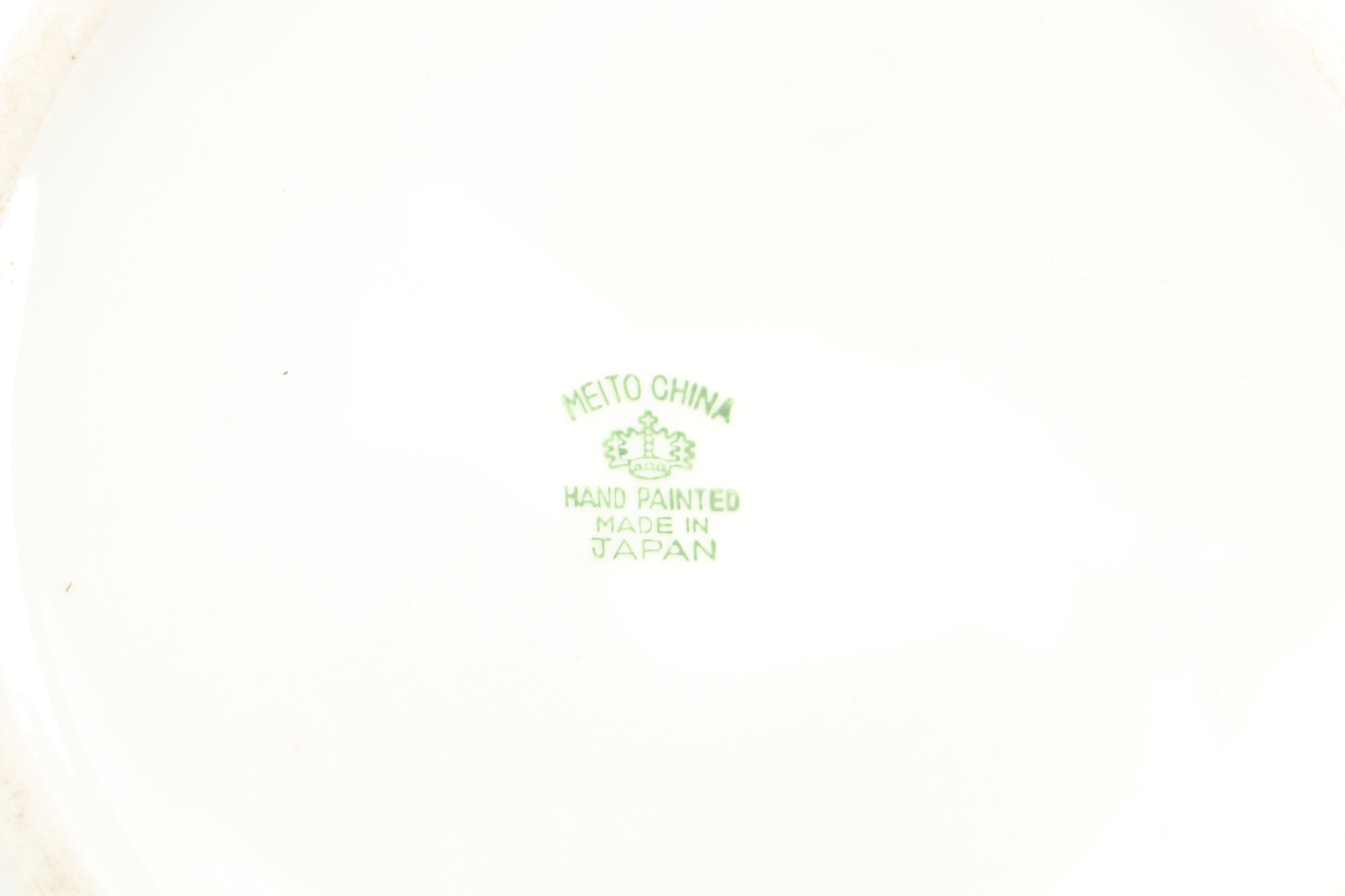 Meito Gold Rim Porcelain Dinner Plates, Salad Plates, Platters and More