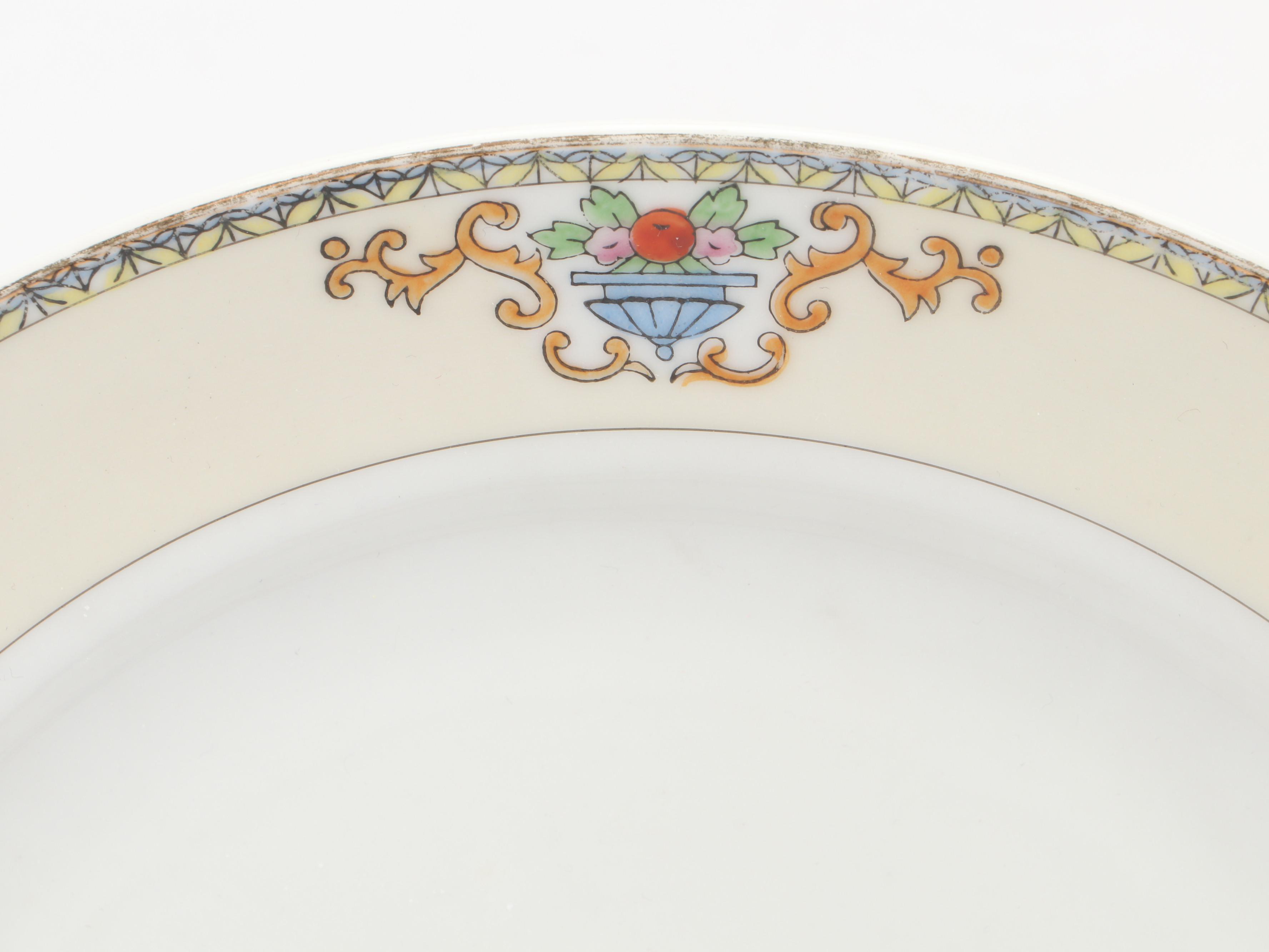 Meito Gold Rim Porcelain Dinner Plates, Salad Plates, Platters and More