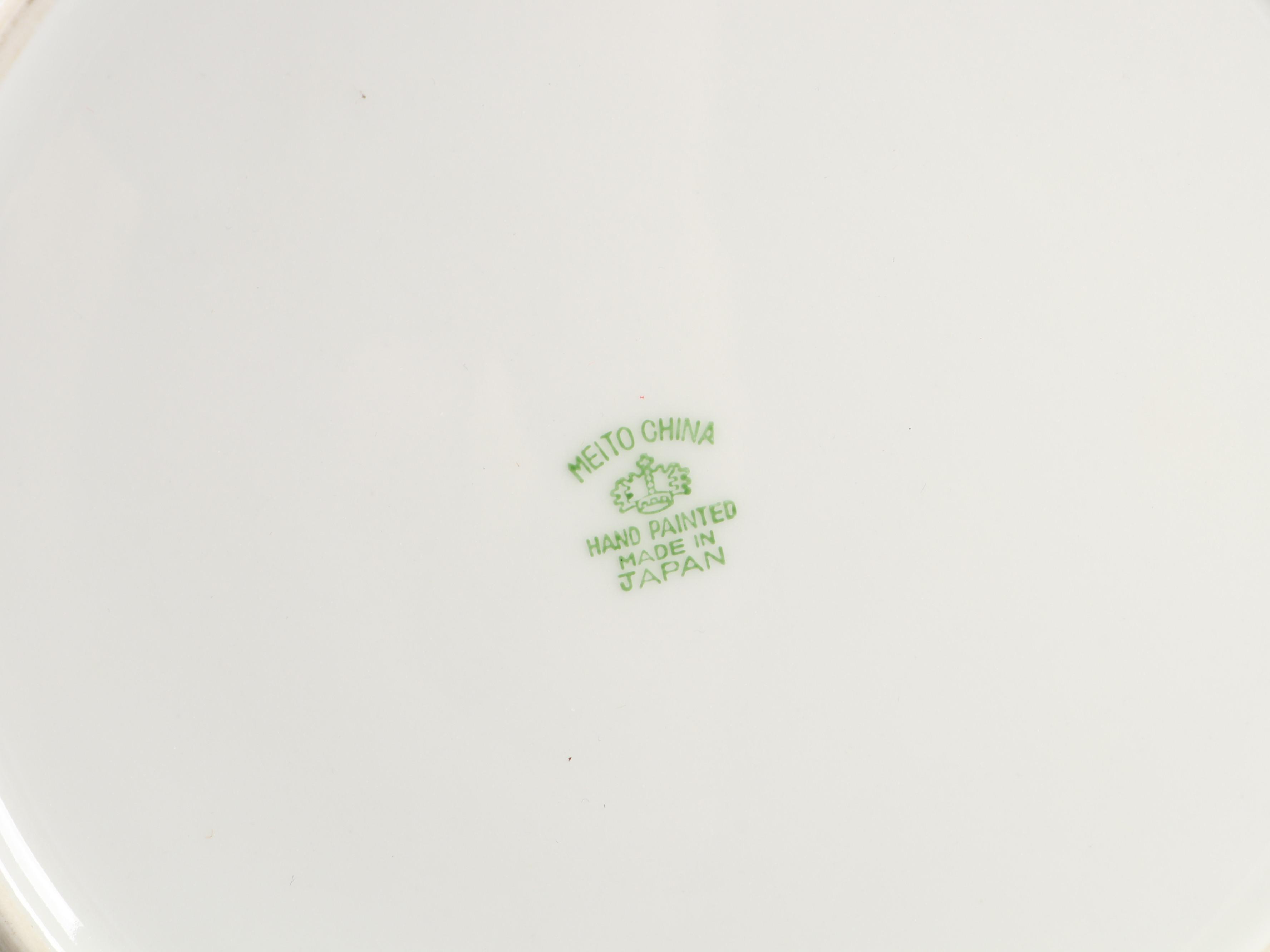 Meito Gold Rim Porcelain Dinner Plates, Salad Plates, Platters and More