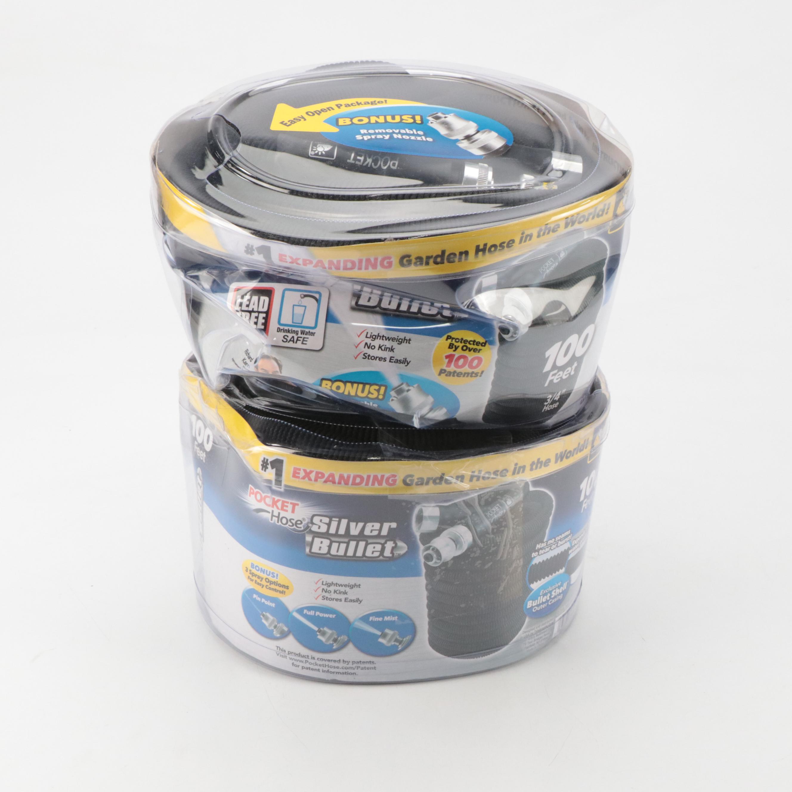 Two Pocket Hose Silver Bullet 100' Garden Hoses