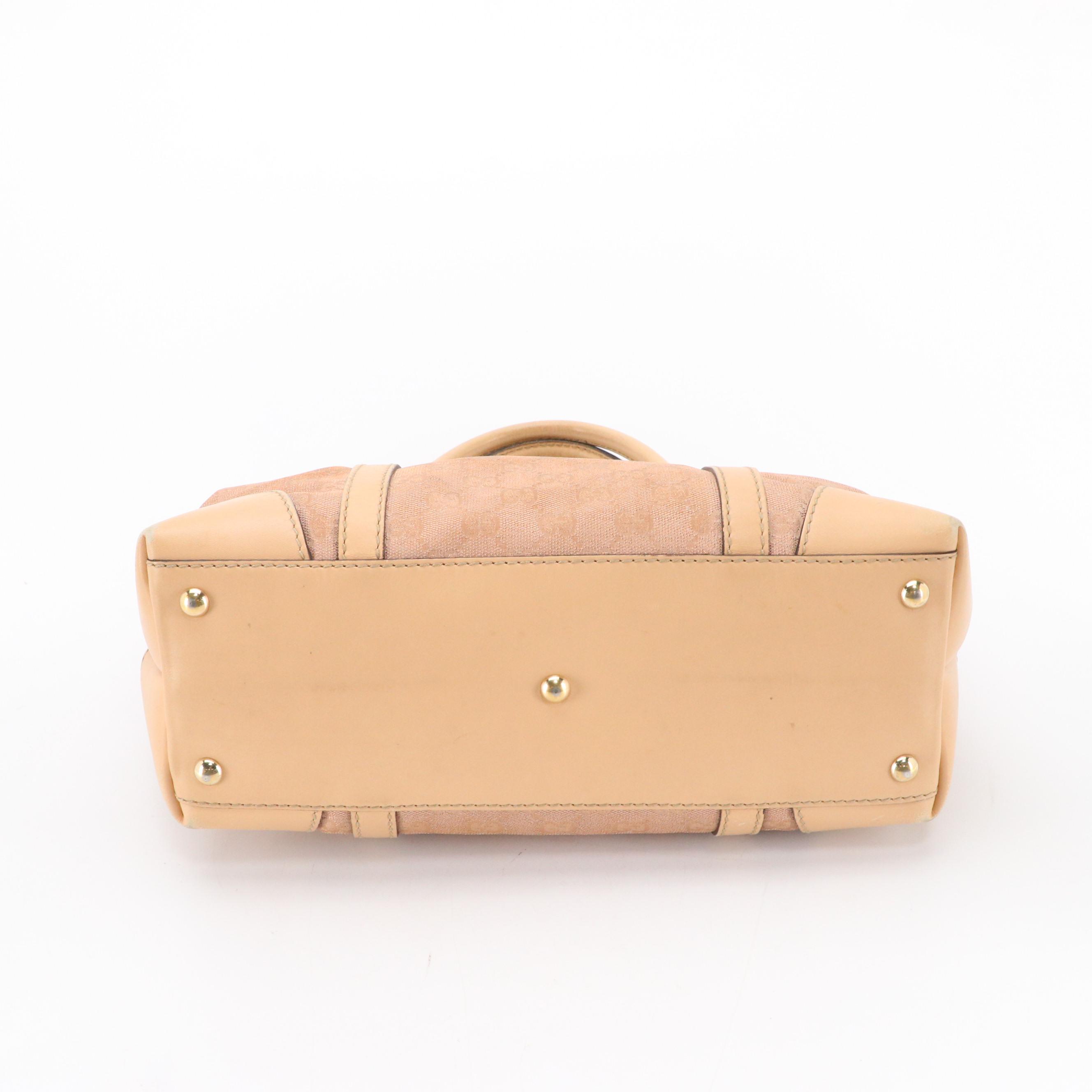 Gucci Lovely Heart Shoulder Tote in Rose Gold Metallic GG Canvas & Leather Trim