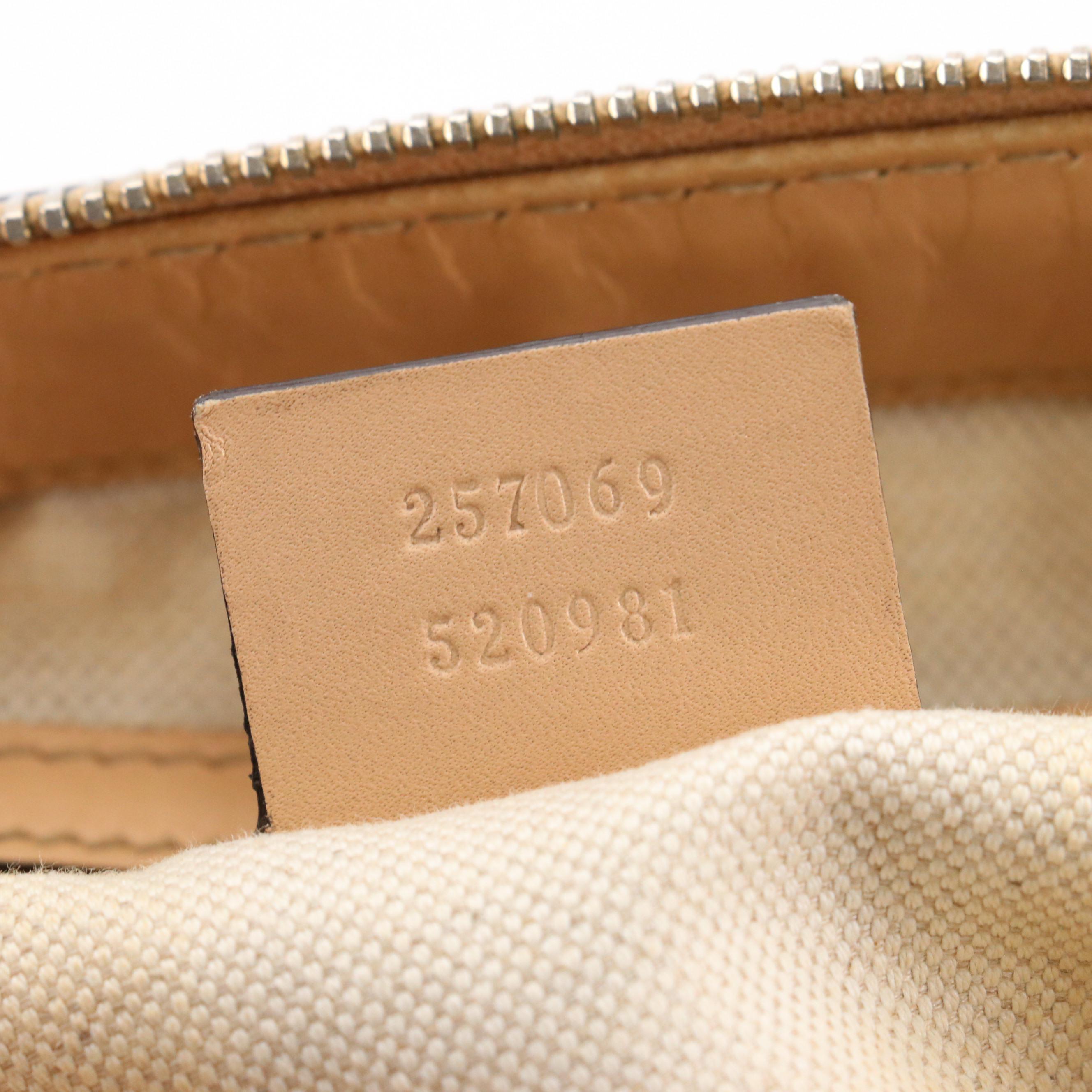 Gucci Lovely Heart Shoulder Tote in Rose Gold Metallic GG Canvas & Leather Trim