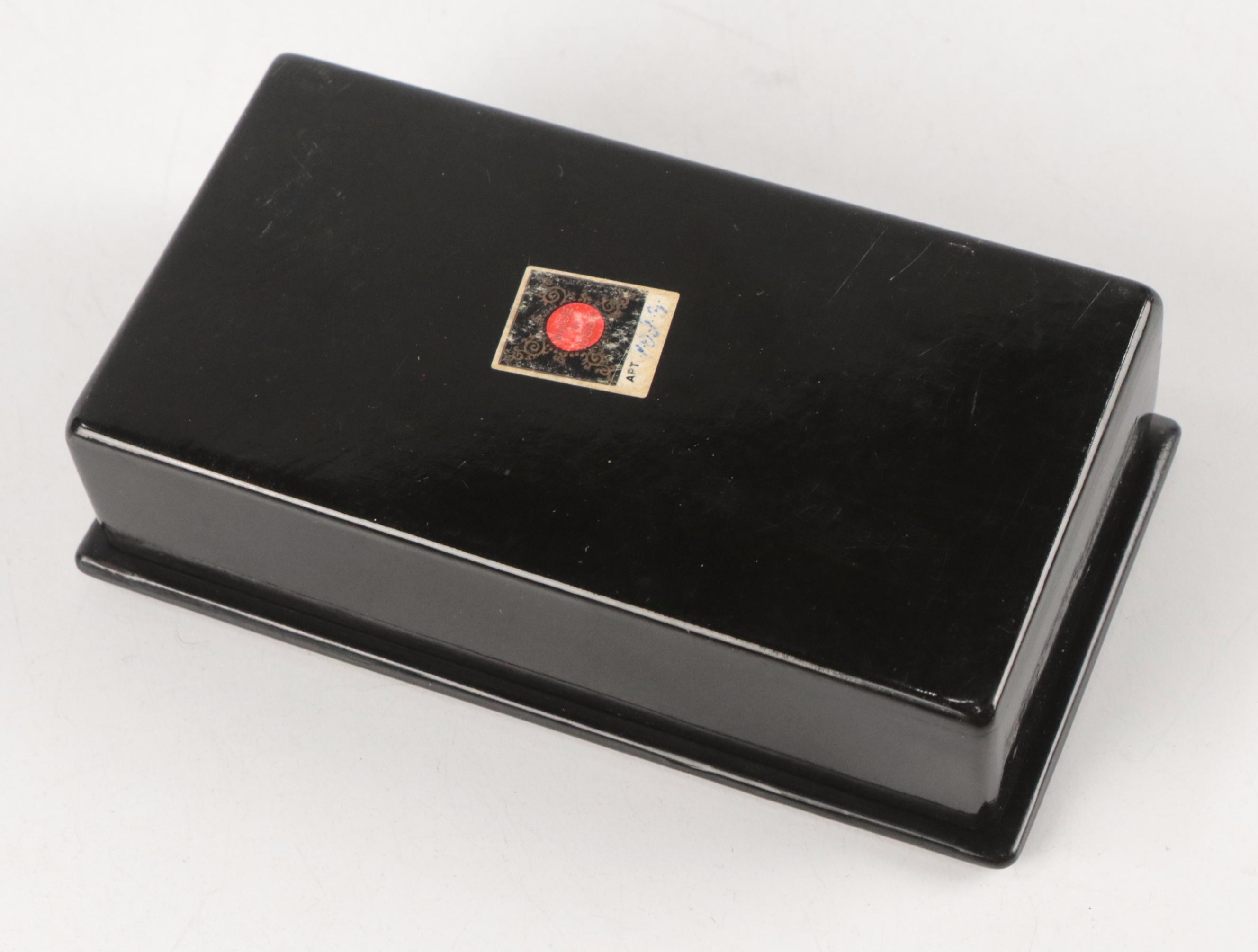 Russian Mstera Handcrafted Lacquer Box with Other Russian Lacquer Boxes