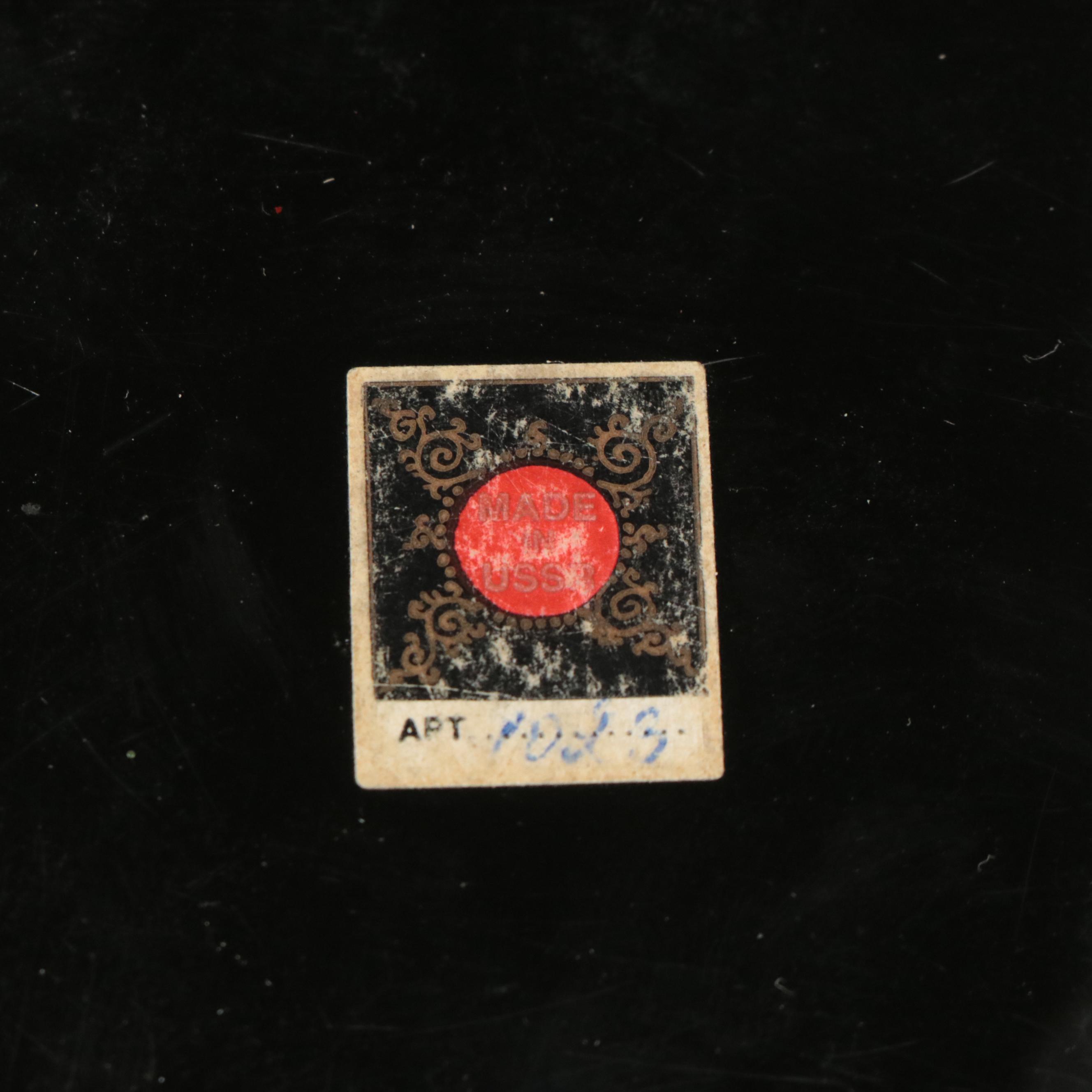 Russian Mstera Handcrafted Lacquer Box with Other Russian Lacquer Boxes