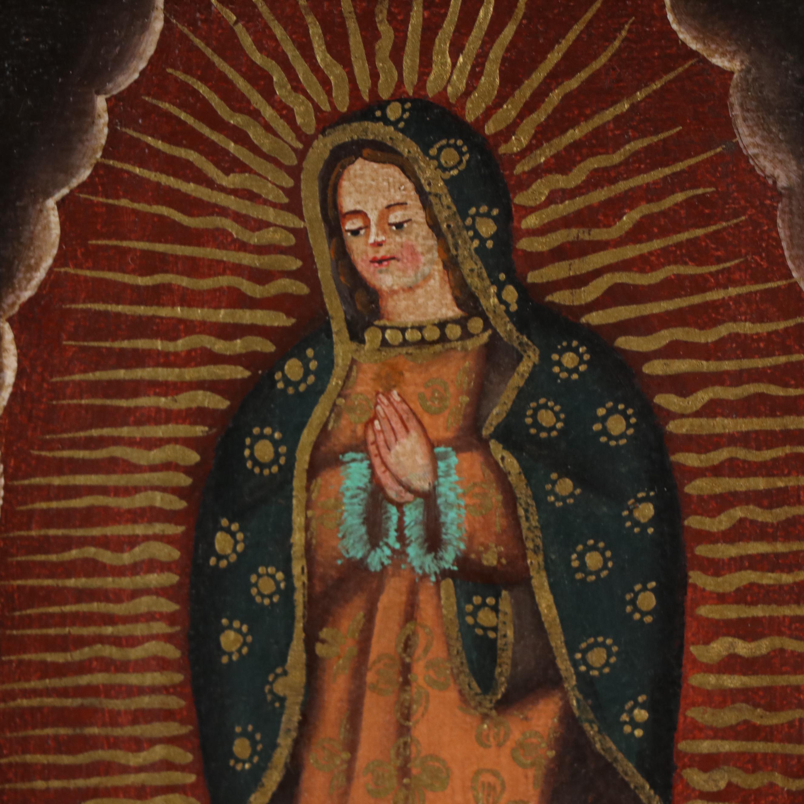 Ernesto Zuñiga Cuzco Style Painting "Virgen de Guadalupe," 2008