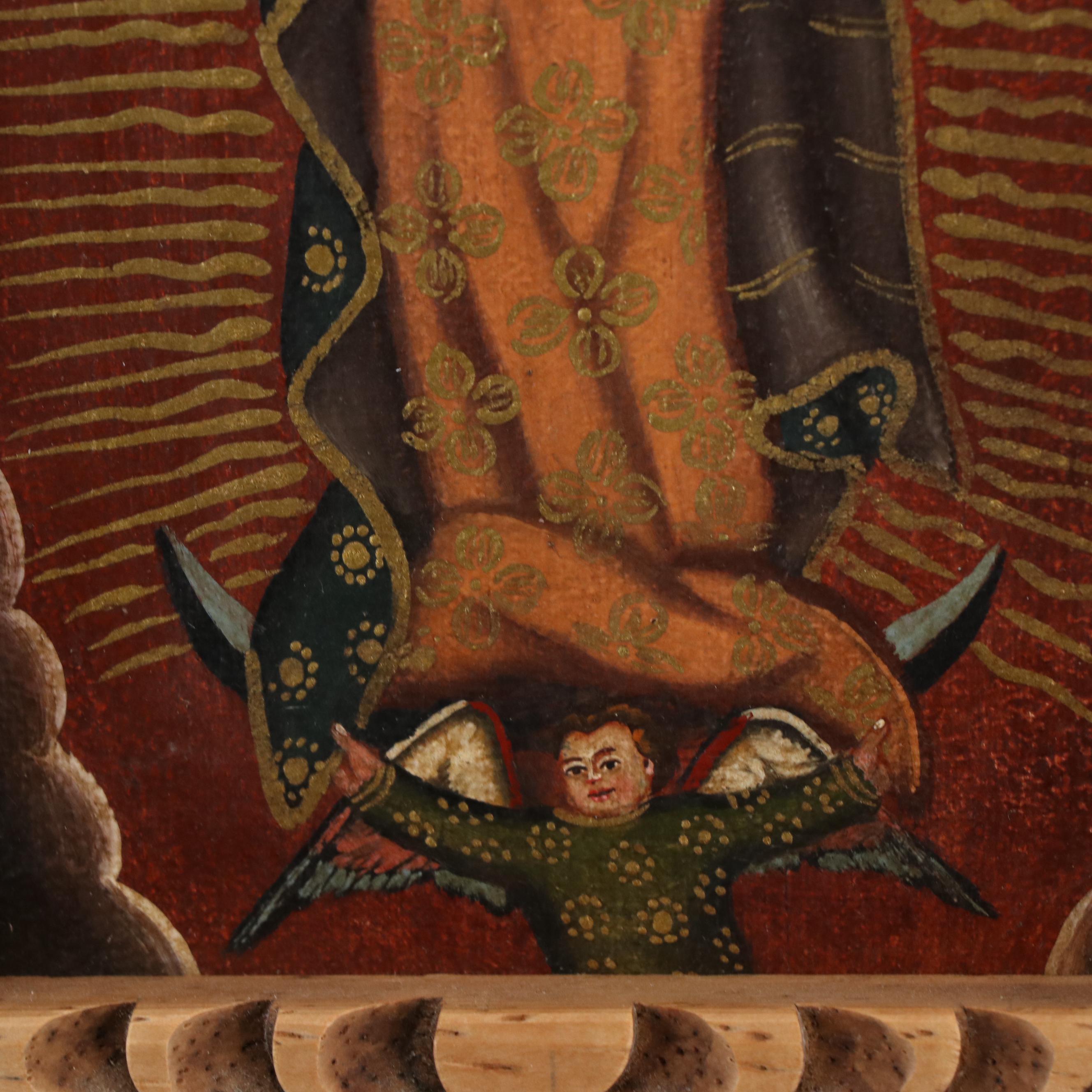 Ernesto Zuñiga Cuzco Style Painting "Virgen de Guadalupe," 2008