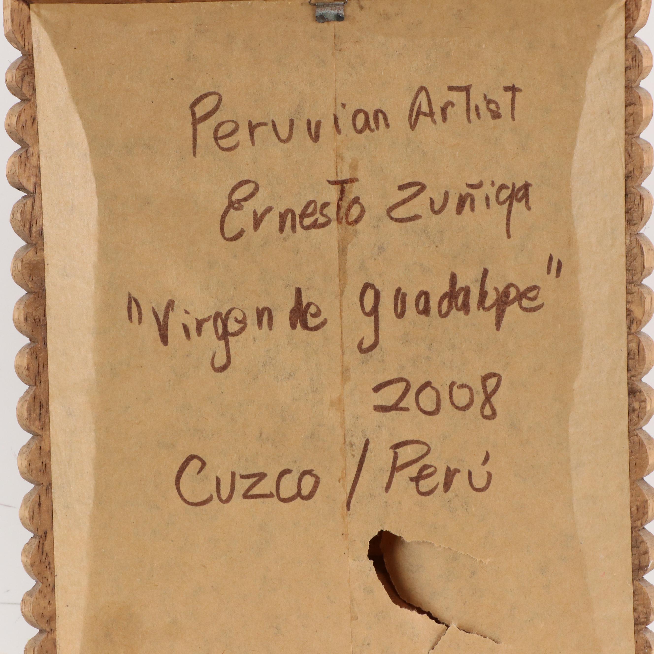 Ernesto Zuñiga Cuzco Style Painting "Virgen de Guadalupe," 2008