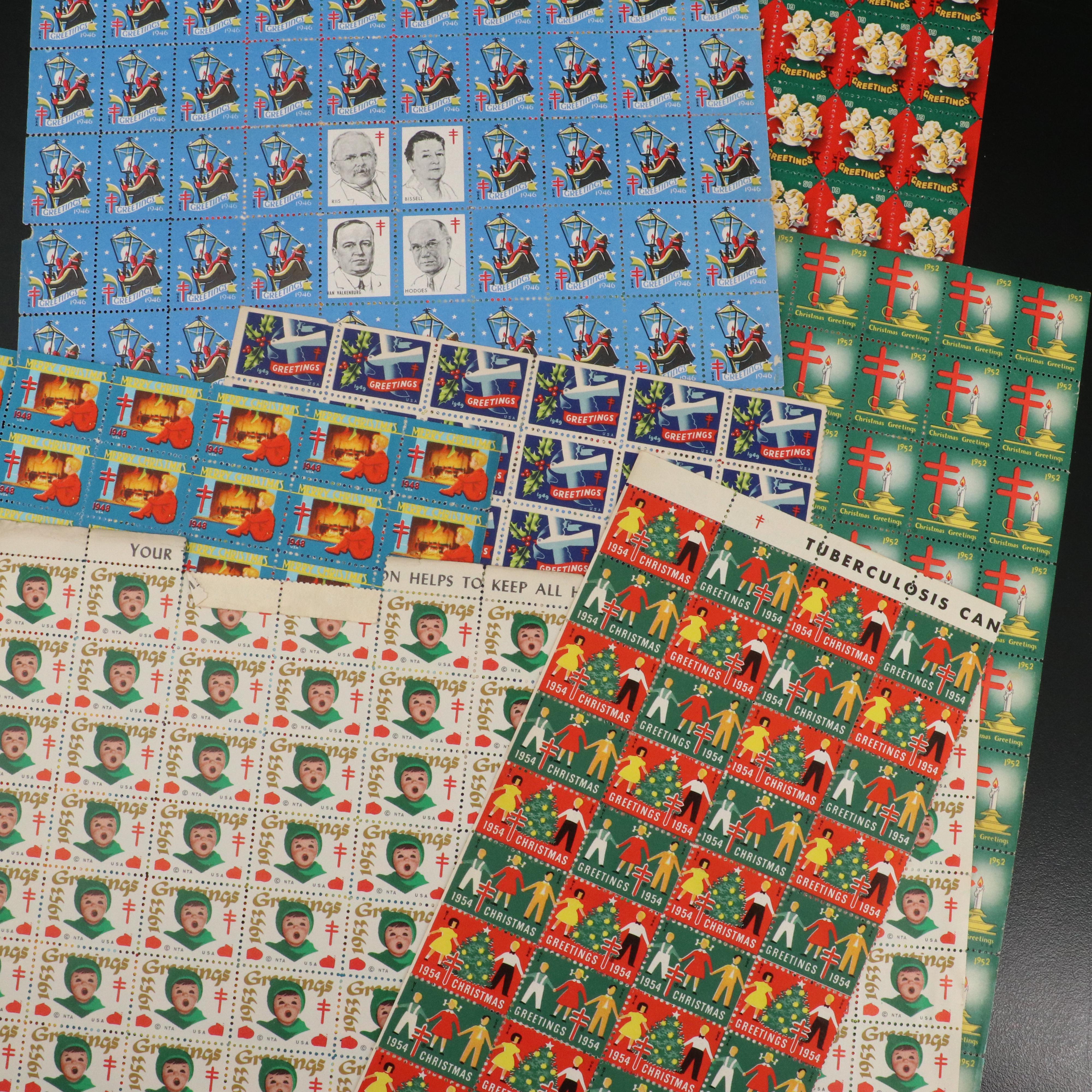 Large Assortment of U.S. Christmas Seal Postage Stamps
