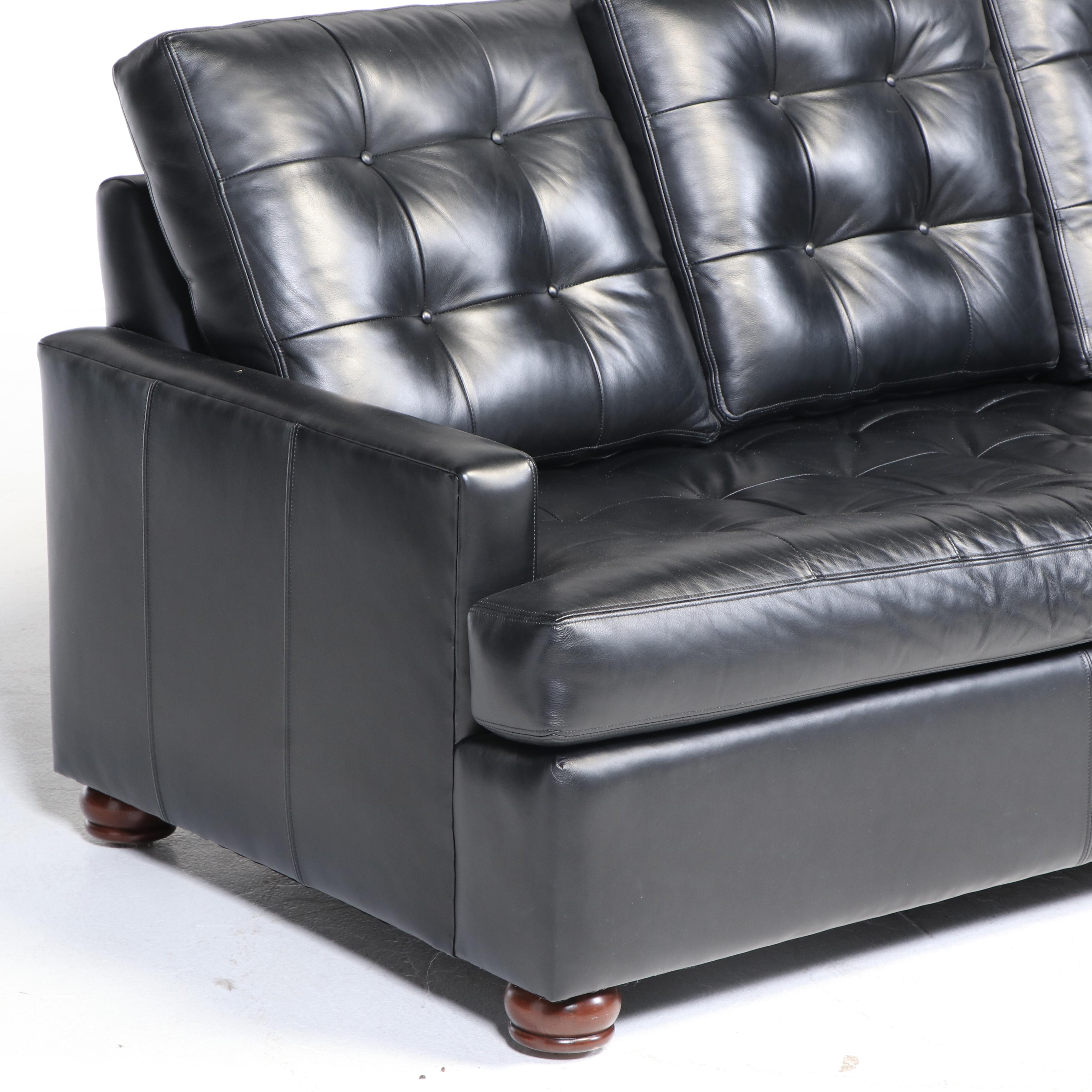 Hancock & Moore Tufted Leather Sectional Sofa